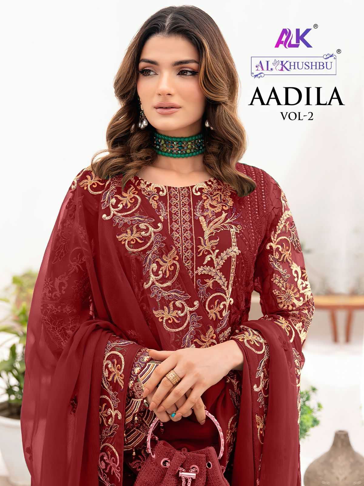 al khushbu aadila vol 2 5056 abcd designer festive wear pakistani dress material