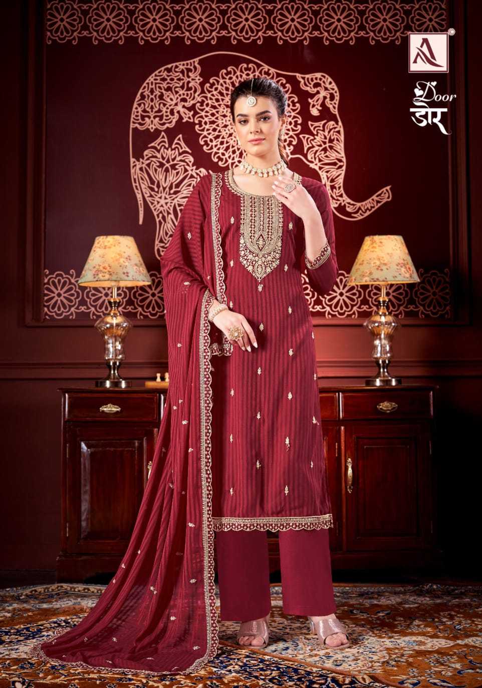 alok suit door designer embroidery work unstitch salwar kameez