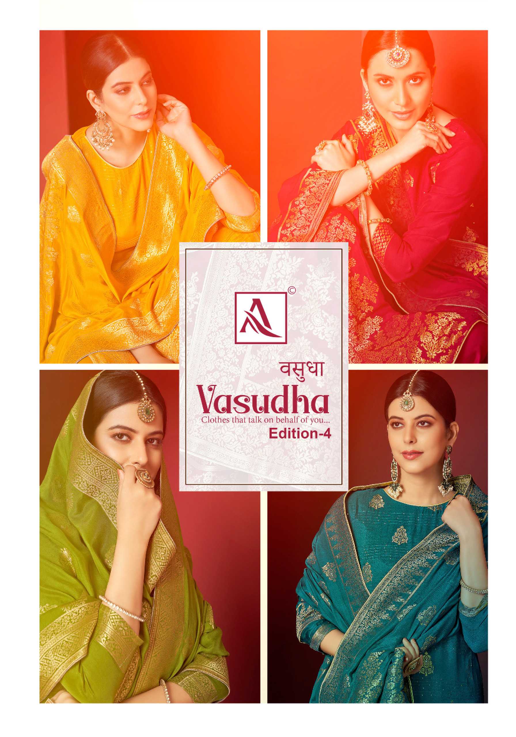 alok suit vasudha vol 4 viscose muslin elegant unstitch ladies suit