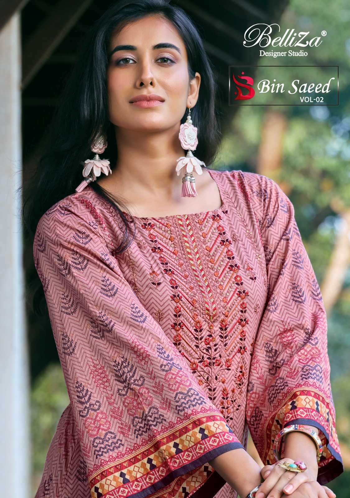 belliza designer bin saeed vol 2 pakistani printed casual wear dress material