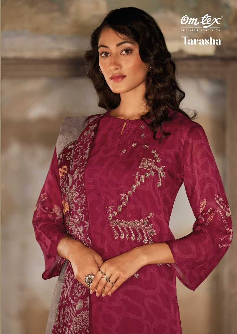 omtex tarasha organza embroidery classy look dress material