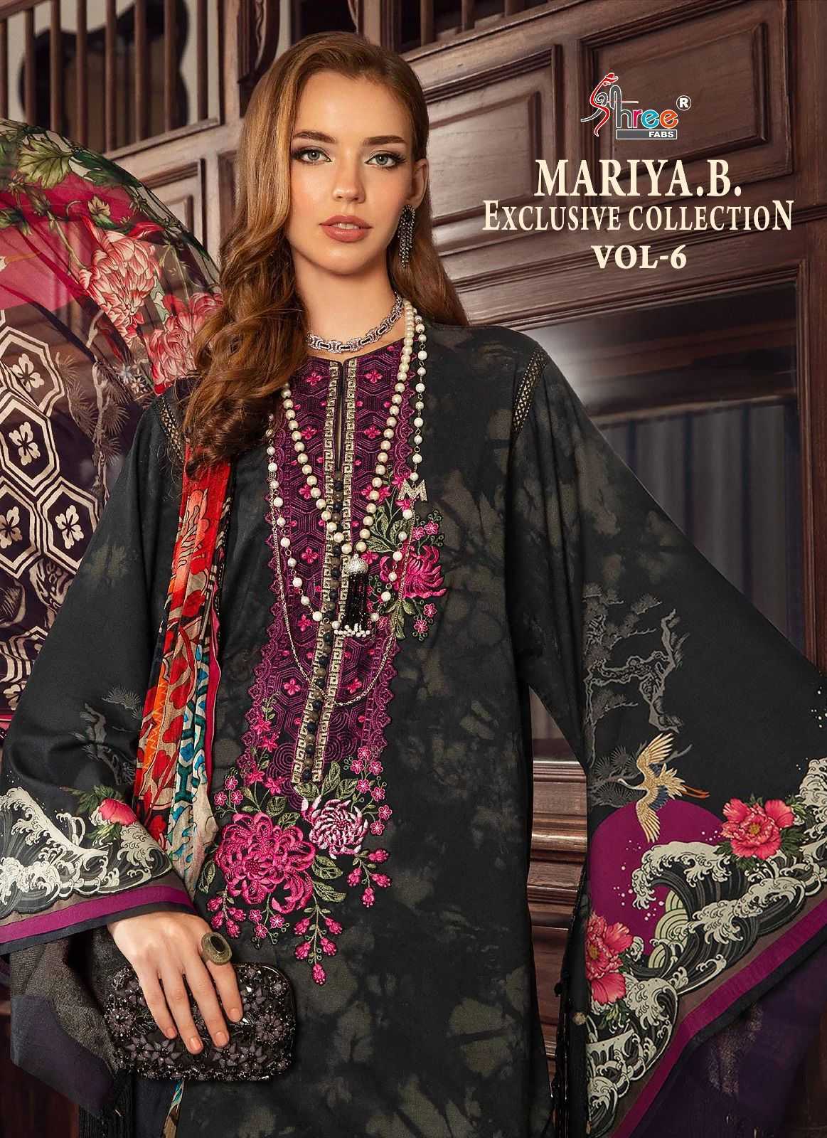 shree fab maria b exclusive collection vol 6 pakistani printed cotton dress material