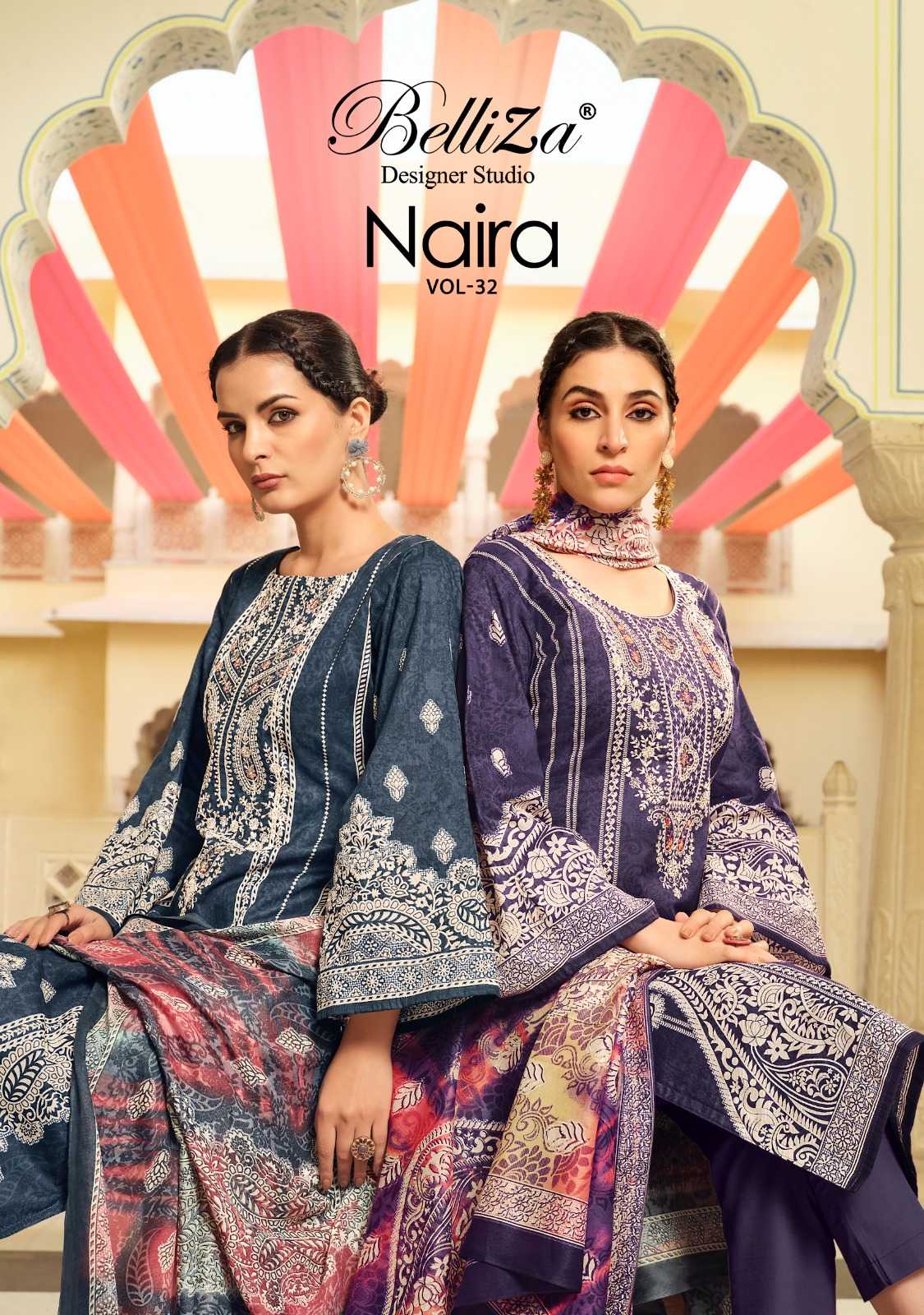 belliza designer naira vol 32 pure cotton fancy digita print unstitch salwar kameez