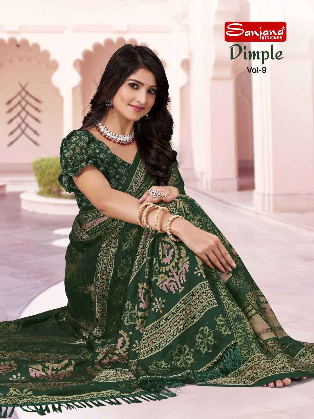 dimple vol 9 by sanjana designer amazing fancy sarees supplier