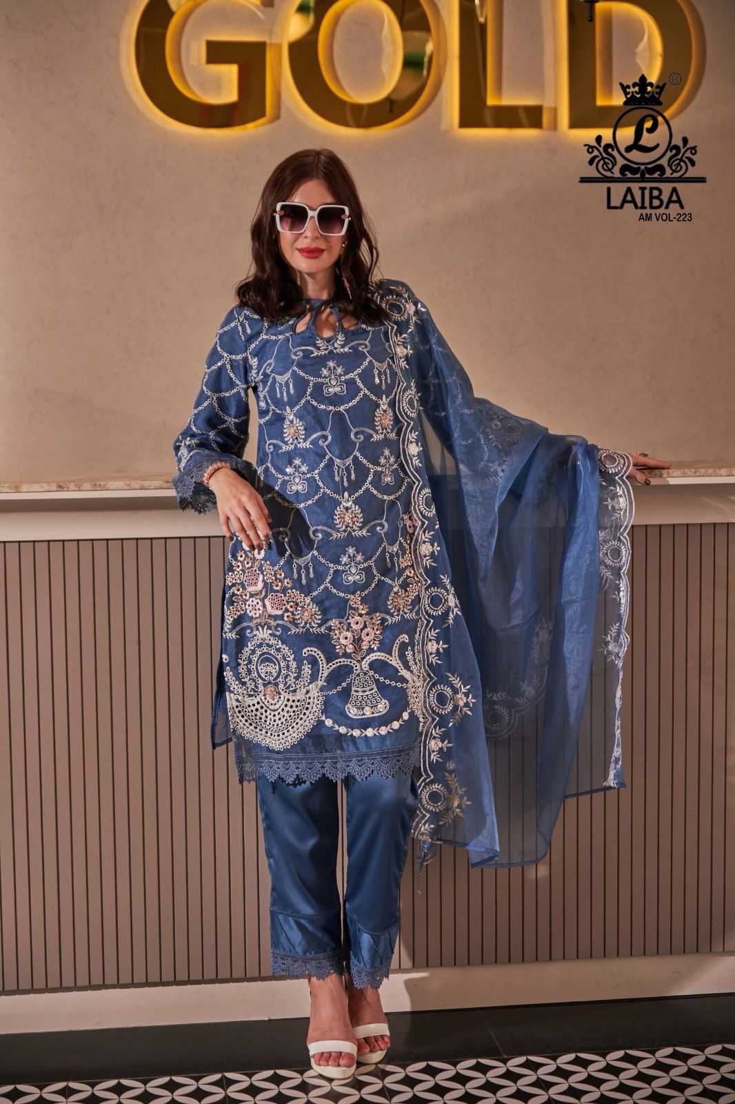 laiba designer am vol 223 eid special new designs pakistani fullstitch kurti pant dupatta