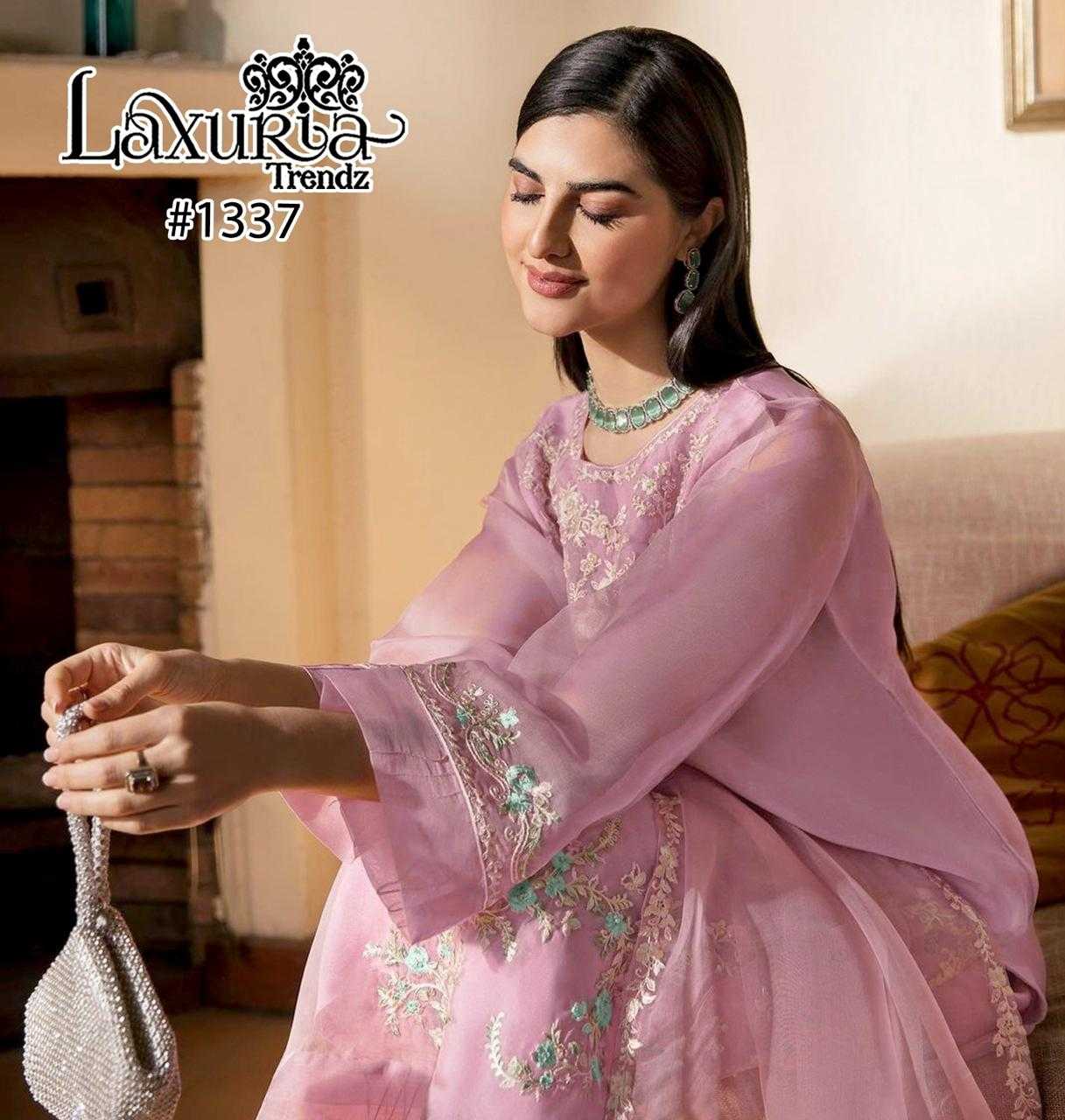 laxuria 1337 readymade pakistani organza embroidery ladies suit