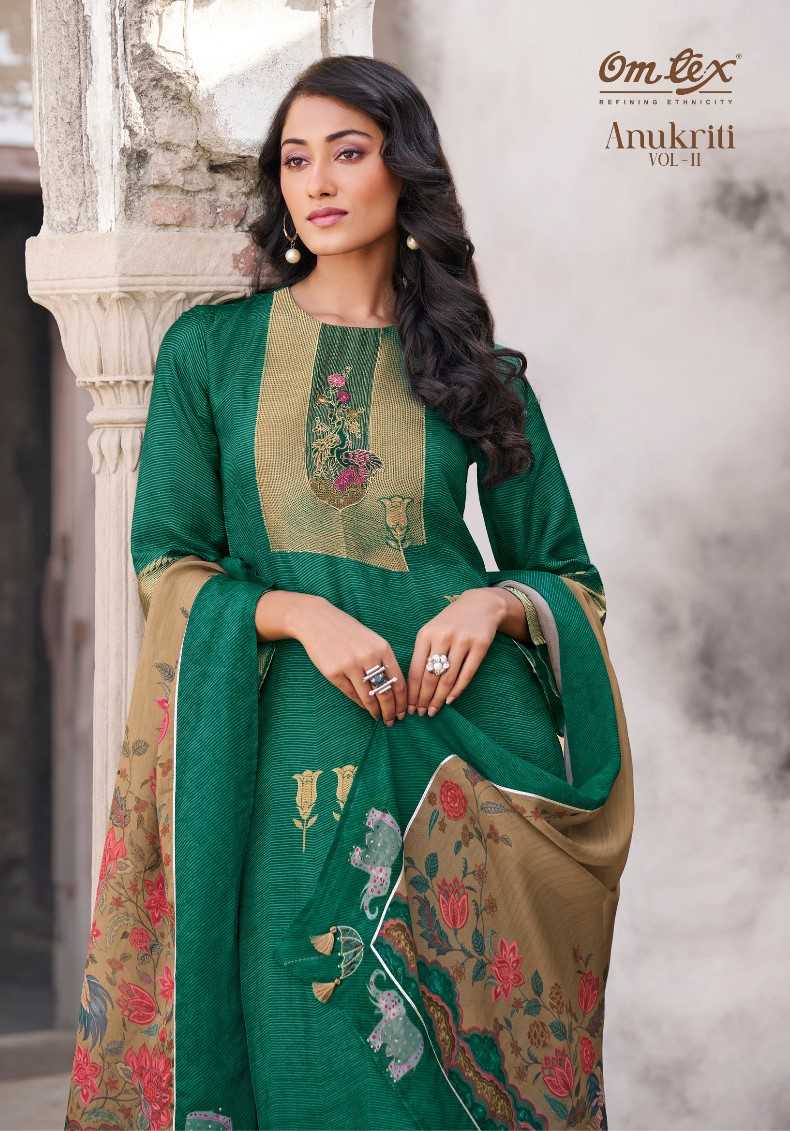 omtex anukriti vol 2 designer occasion wear digital print embroidery work unstitch ladies suit