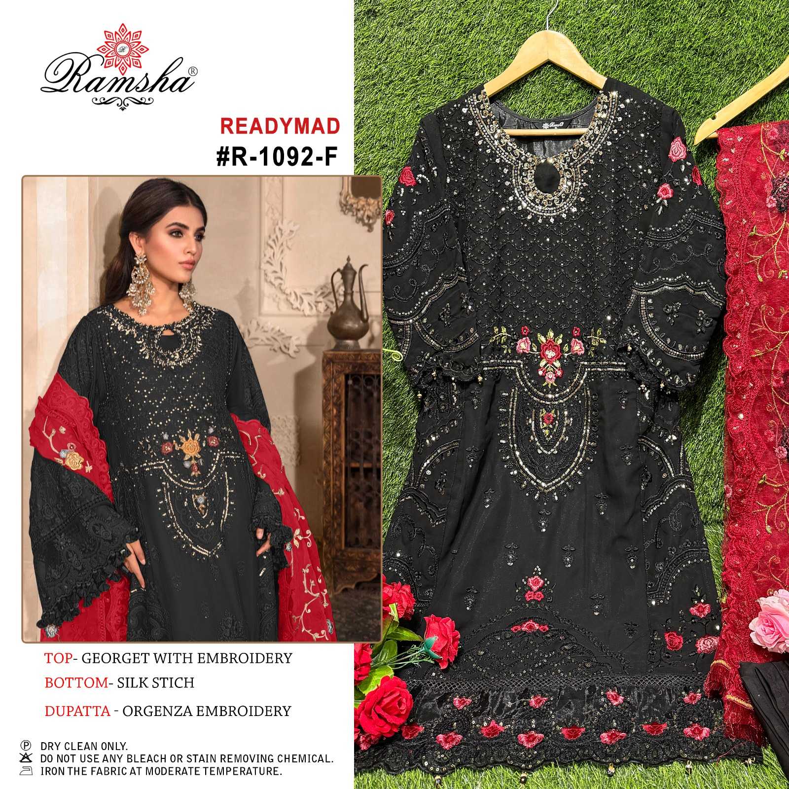 ramsha 1092 nx designer embroidery work eid special collection pakistani readymade suit