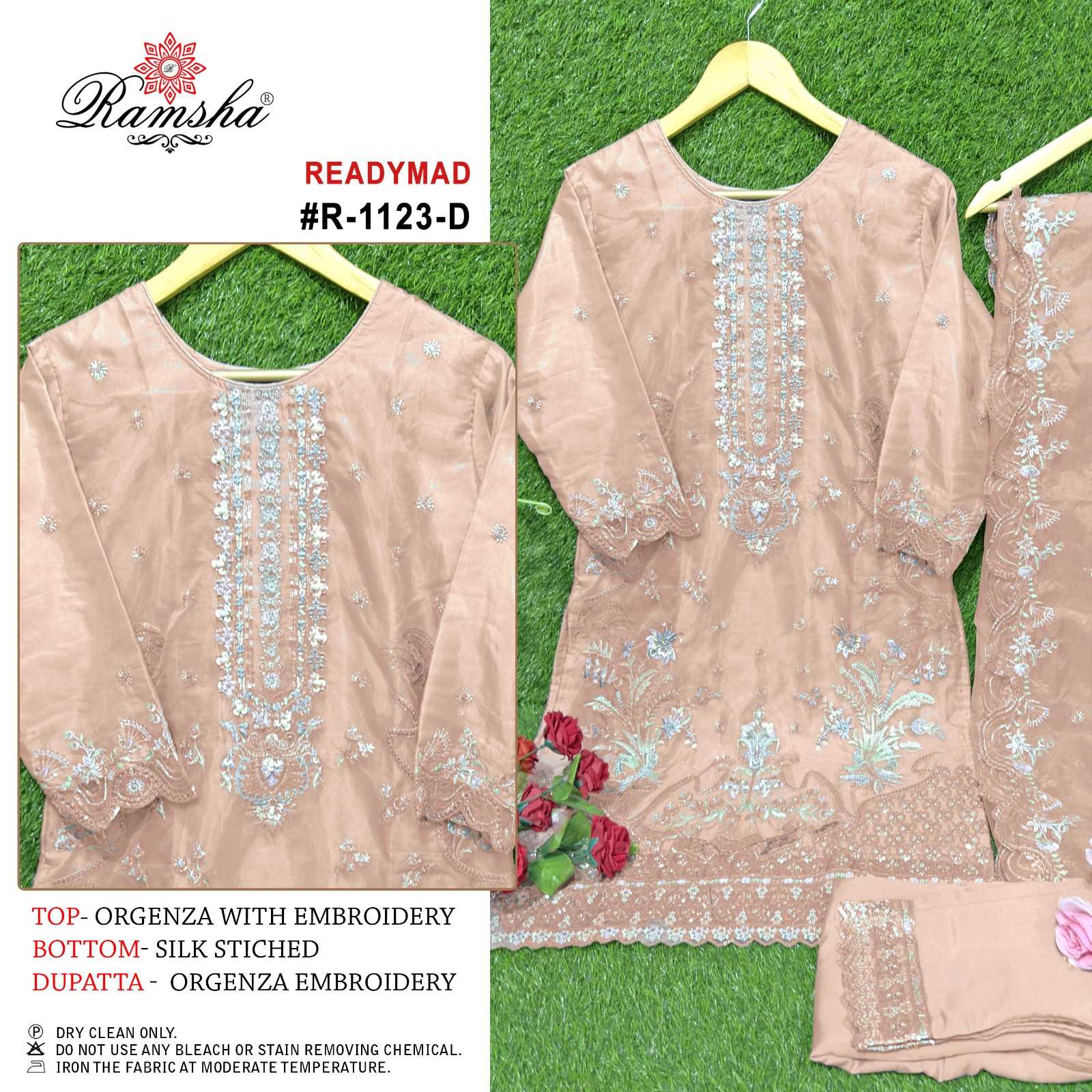 ramsha 1123 fullstitch pakistani organza embroidery festive wear ladies suit  