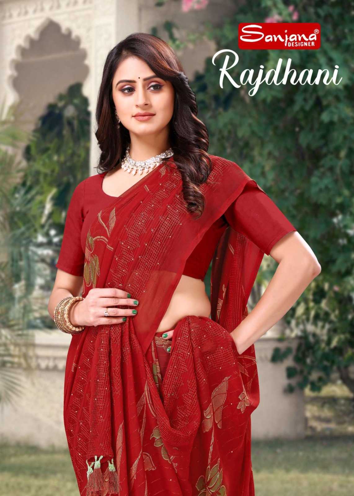 sanjana designer rajdhani adorable fancy sarees catalog