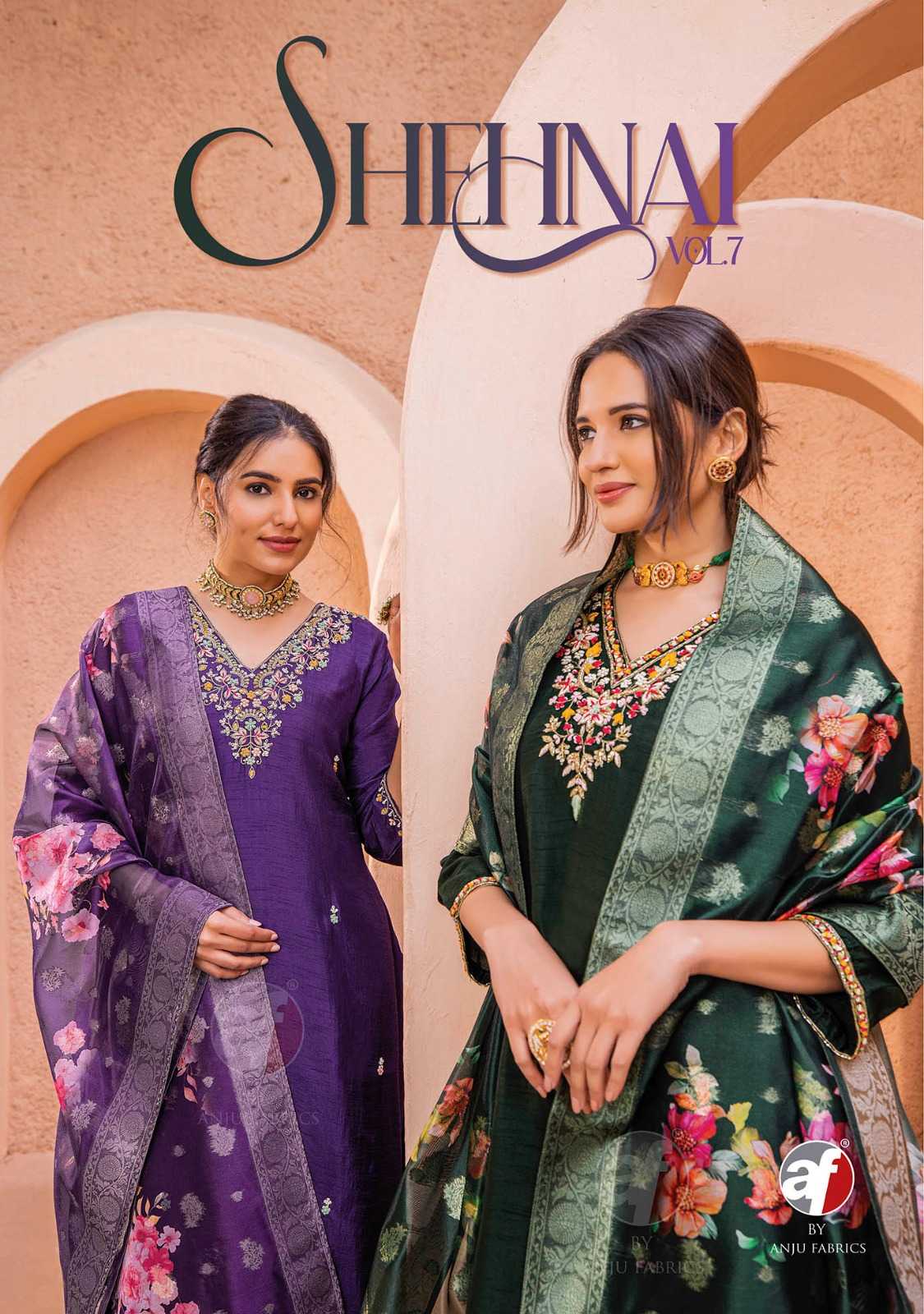anju fab shehnai vol 7 traditional wear readymade designer dola silk kurti pant dupatta