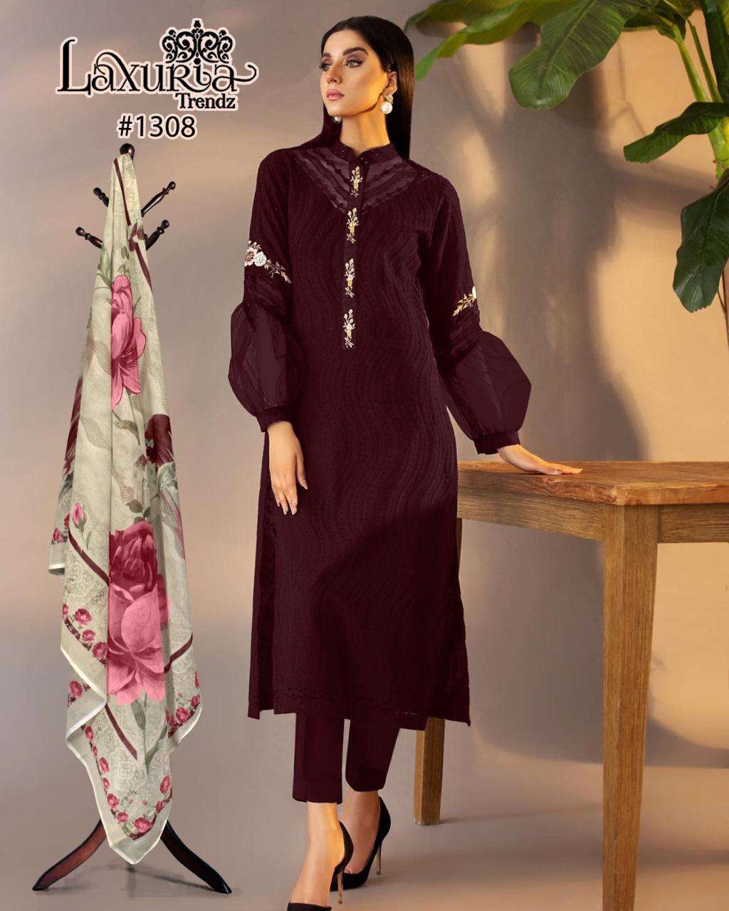 laxuria 1308 pakistani fashionable kurti pant dupatta readymade set