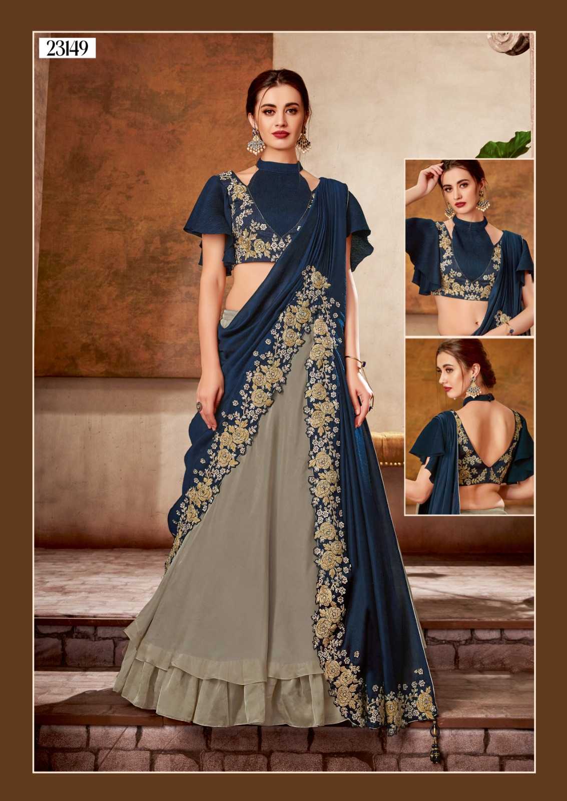 mahotsav mohmanthan dezzy 23100 wedding wear designer semistitch lehenga sarees collection 2024 03 14 13 52 59