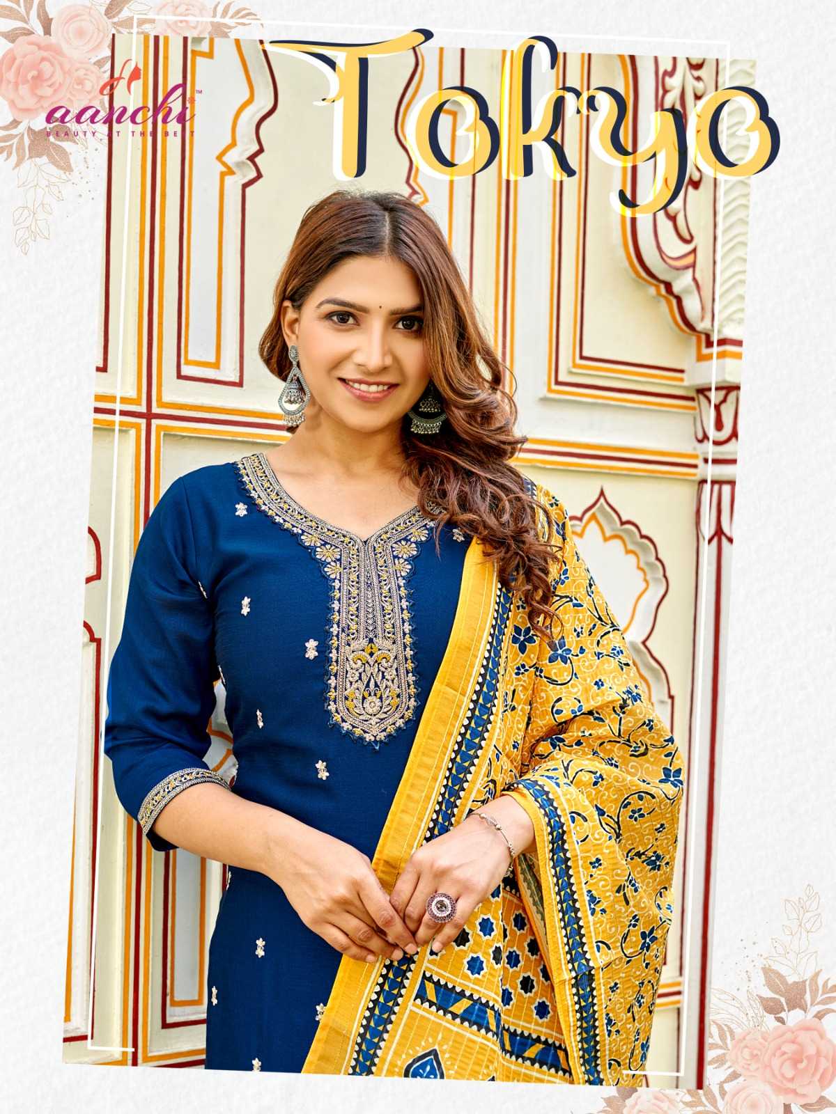 aanchi tokyo 3pcs set with digital dupatta 