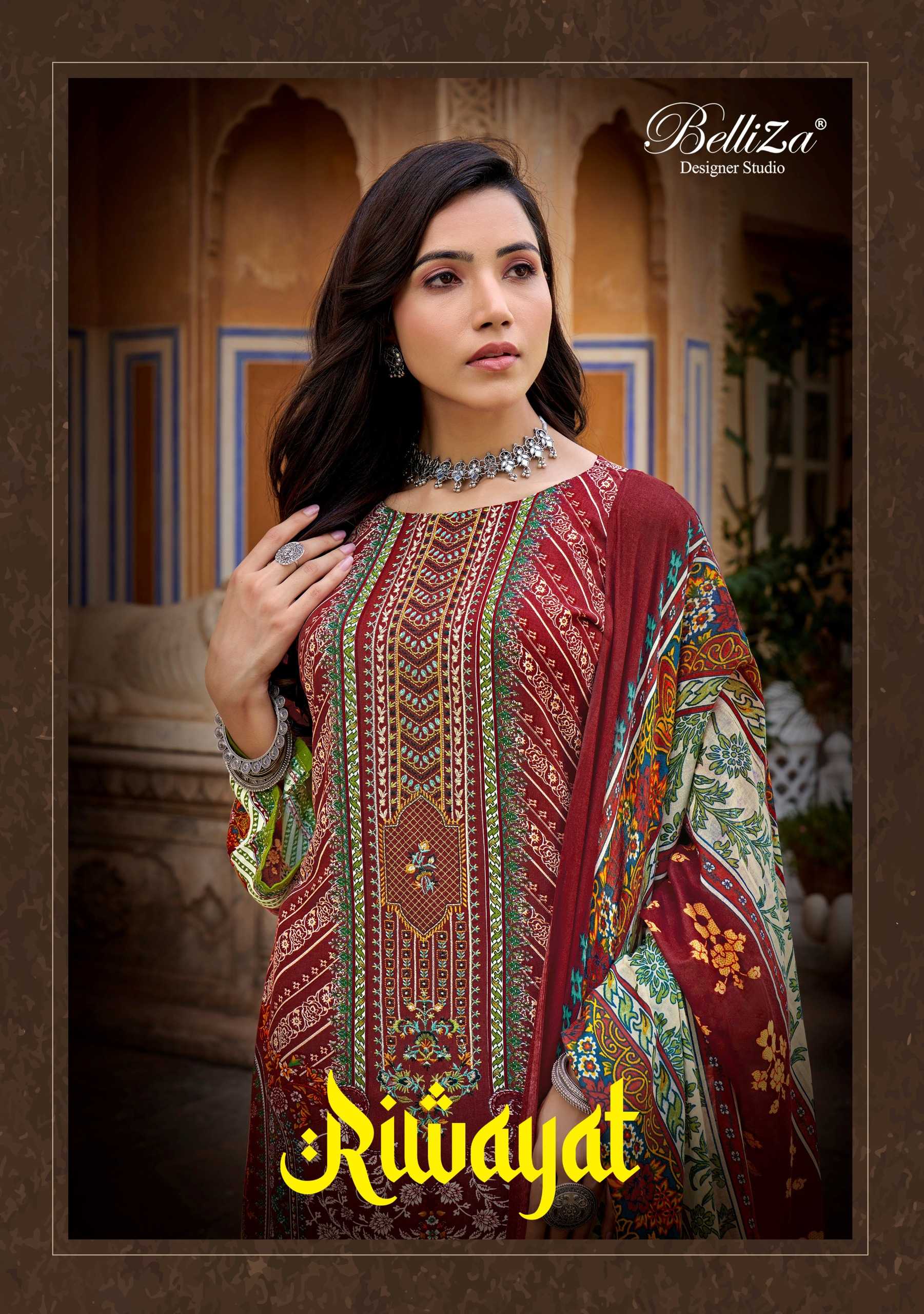 belliza designer studio riwayat mordent pakistani viscose rayon digital print salwar suit 