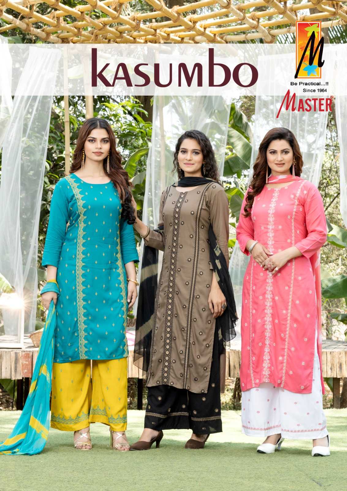 kasumho plazo by master attractive look rayon work full stitch salwar kameez