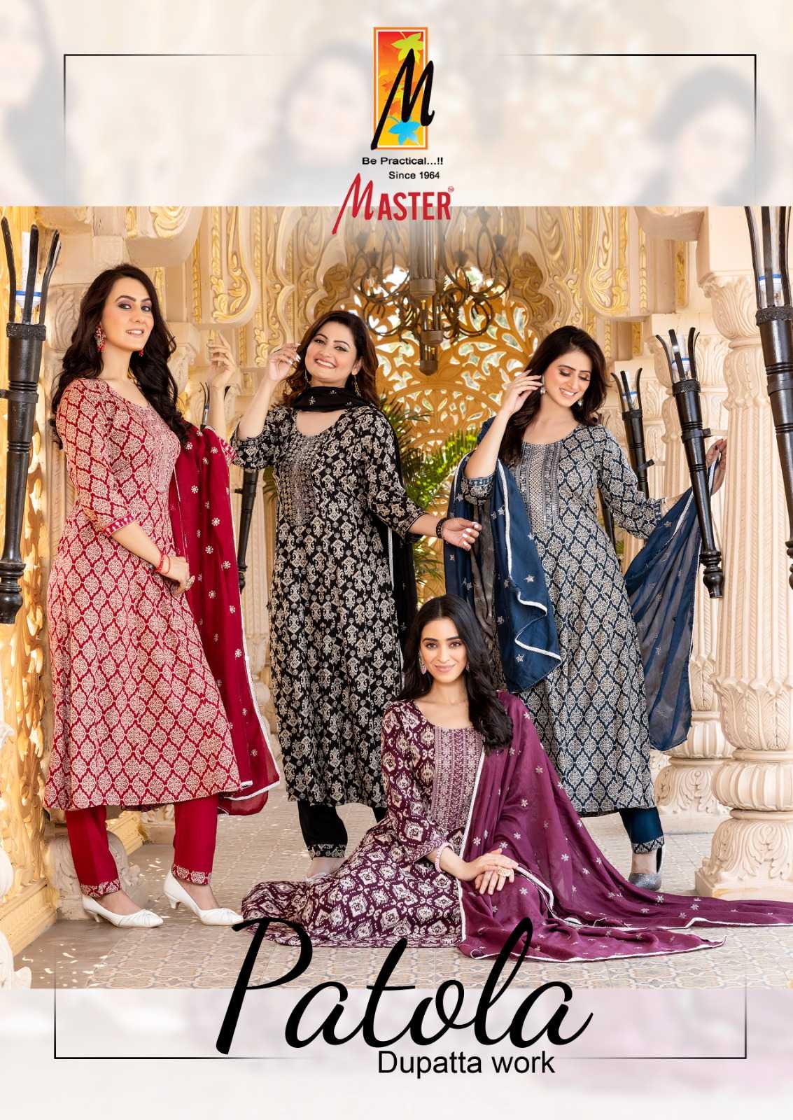 master presents patola full stitch beautiful look rayon print with pocket salwar kameez