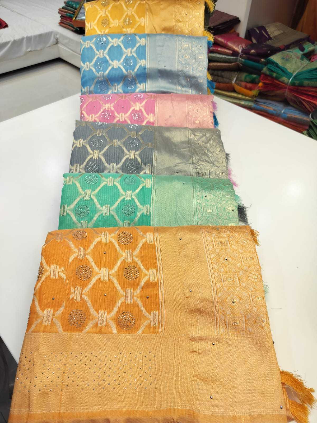 saroj presents omega cotton comfortable mx jari swaroski work rich pallu saree