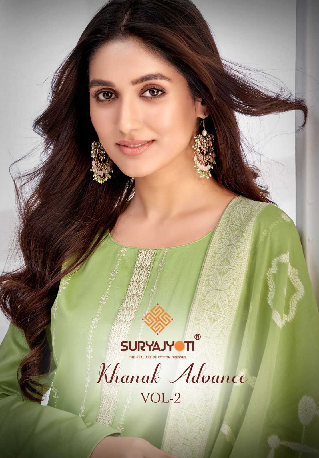 suryajyoti khanak advance vol 2 fancy comfortable cotton salwar suit material  