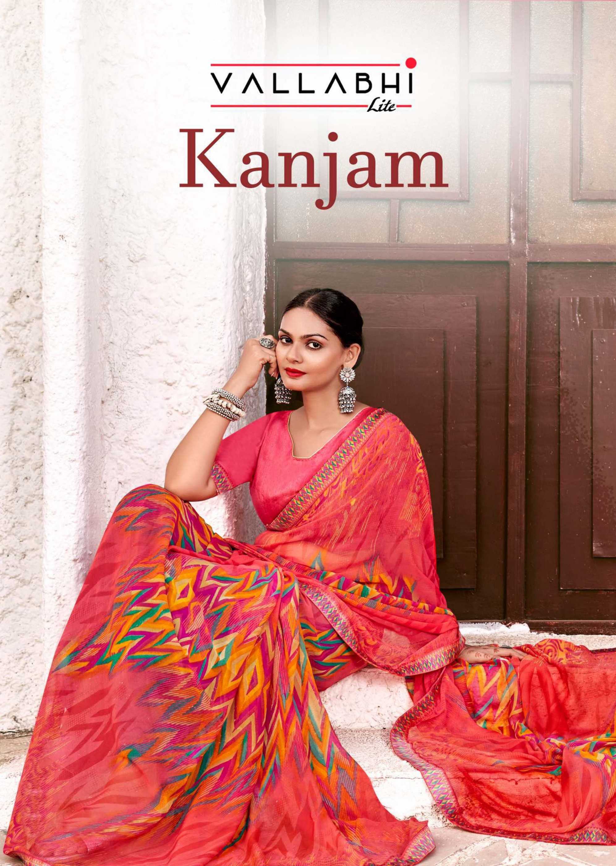 vallabhi prints presents kanjam amazing design georgette saree exports