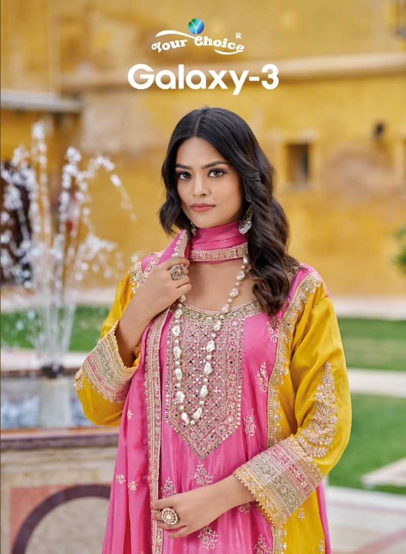 your choice galaxy vol 3 colour addition full stitch top sraight sarara dupatta