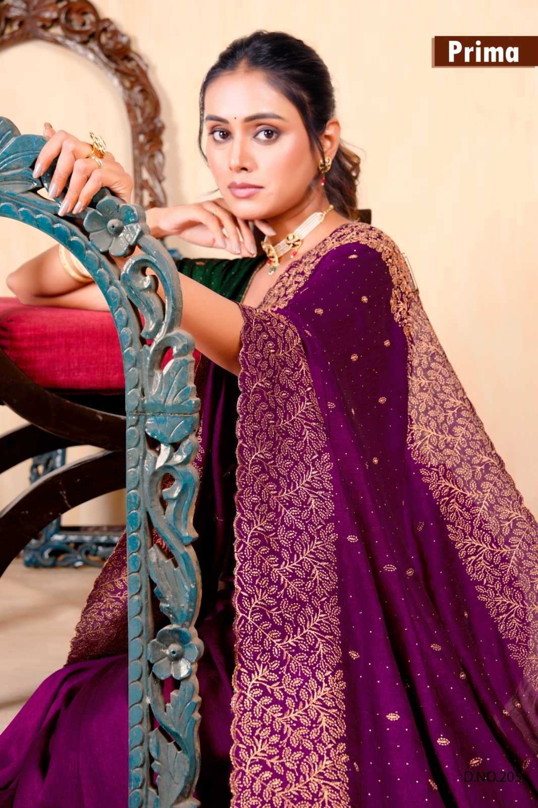 201-205 by prima fancy vichitra party wear designer saree wholesaler  