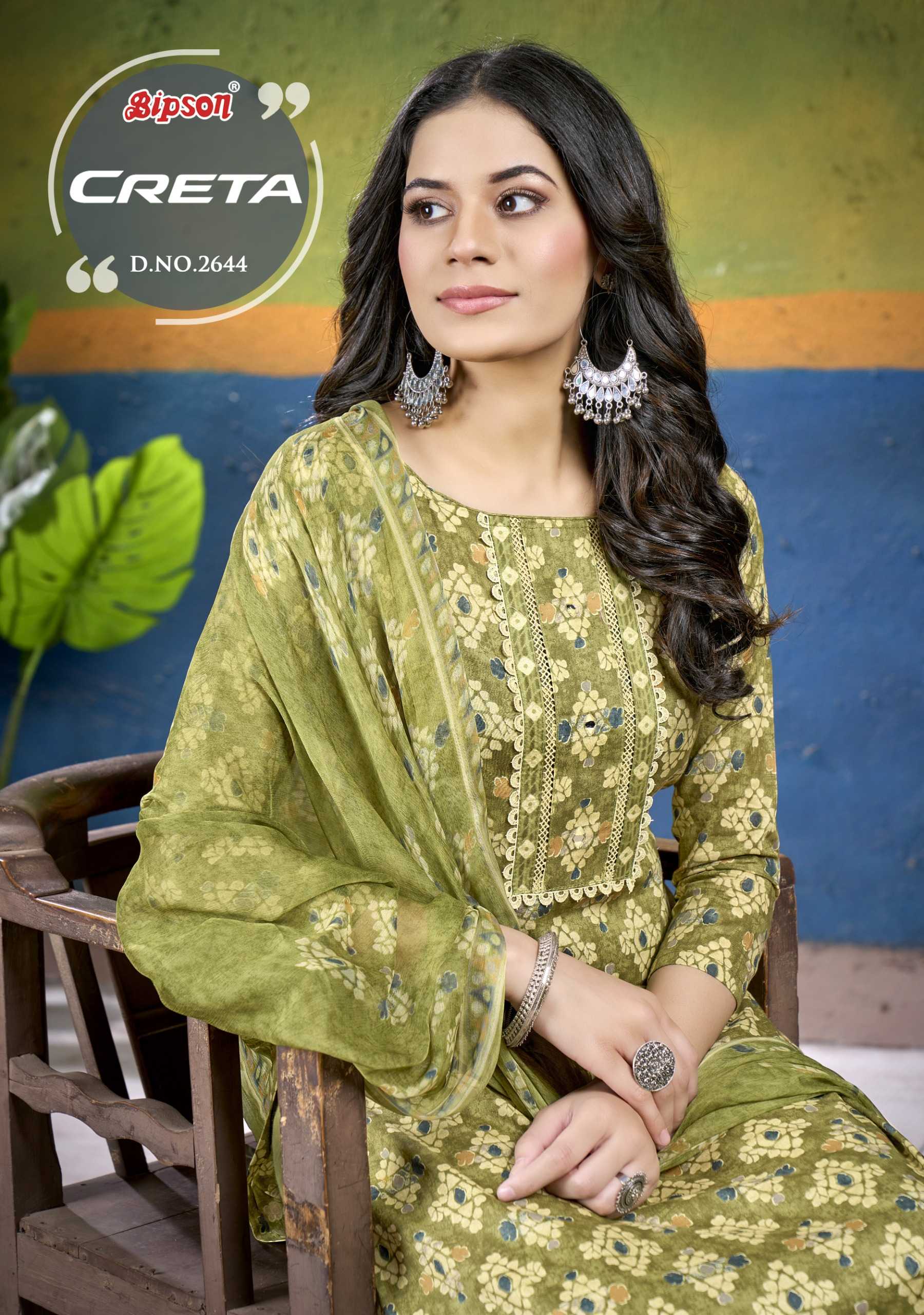 2644 by bipson prints cambric cotton print with ethnic style handwork salwar kameez