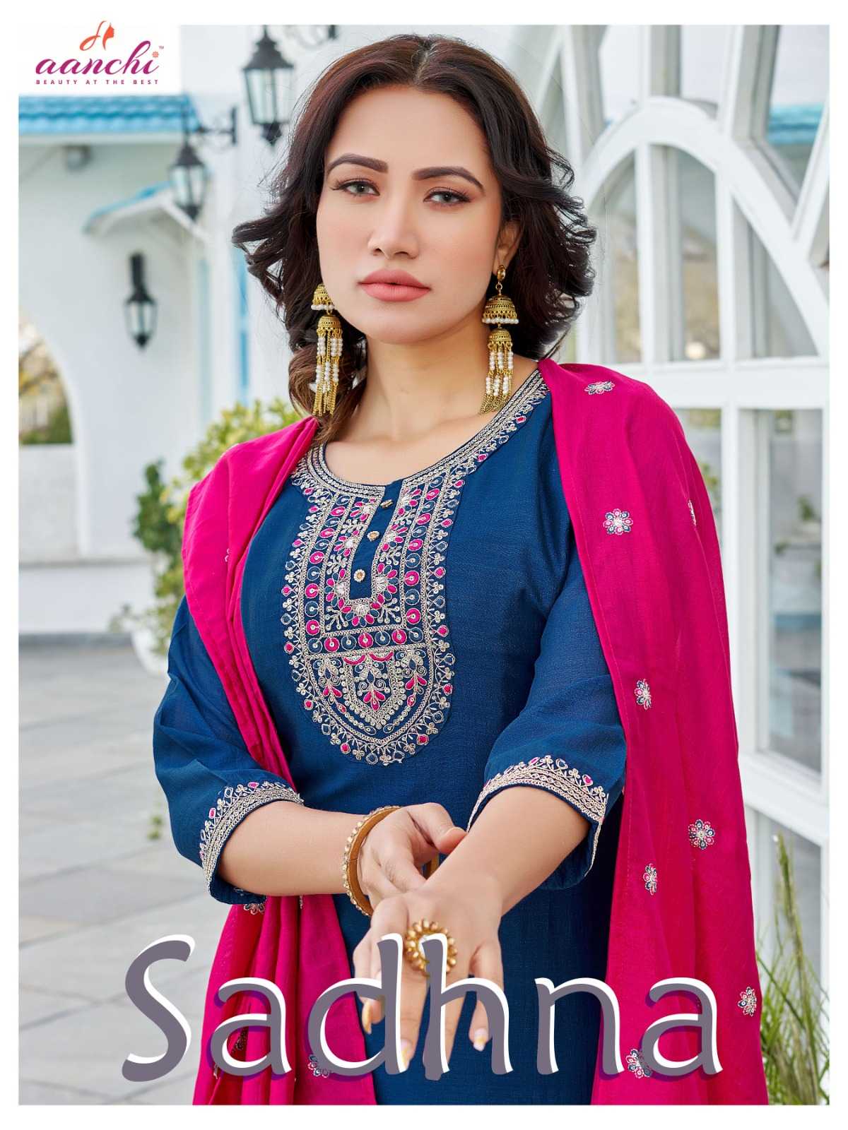 aanchi presents sadhna hit design vichitra party wear readymade salwar kameez  