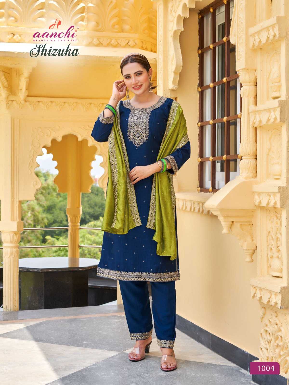 aanchi presents shizuka fancy vichitra readymade adorable design 3pcs salwar kameez 