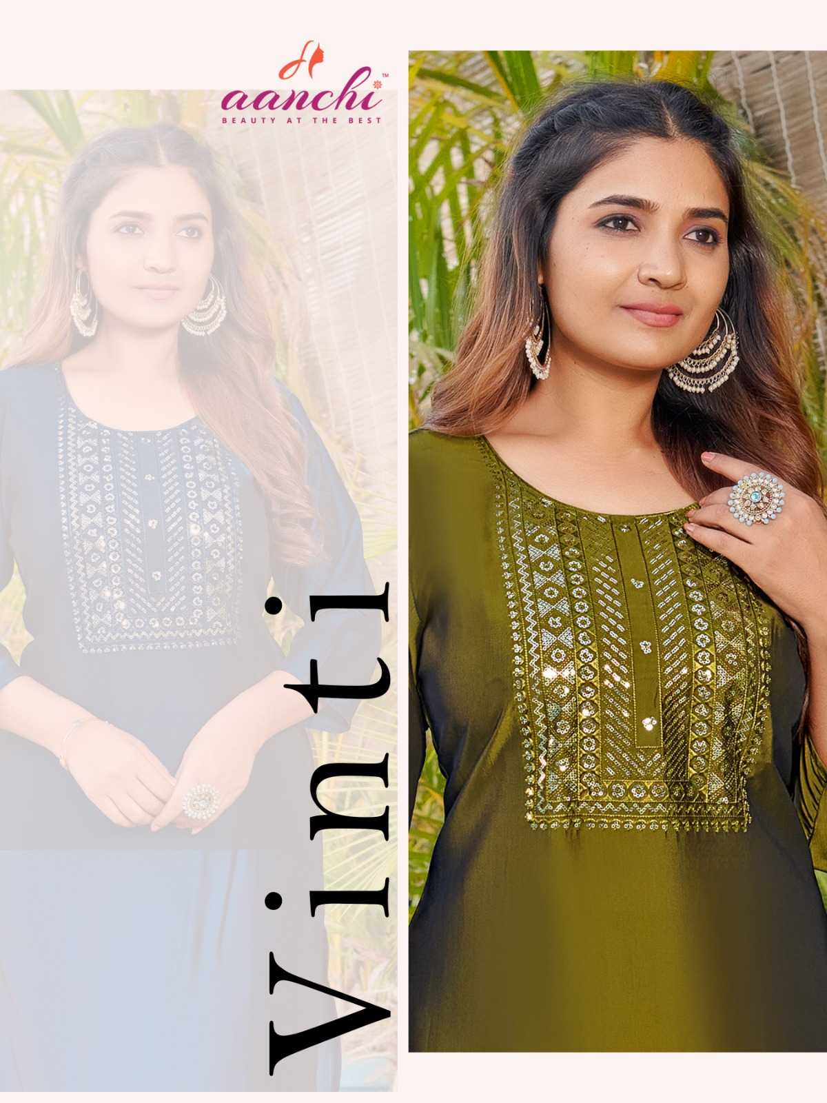 aanchi presents vinti new trendy rangila straight cut sequence work fully stitch salwar suit 