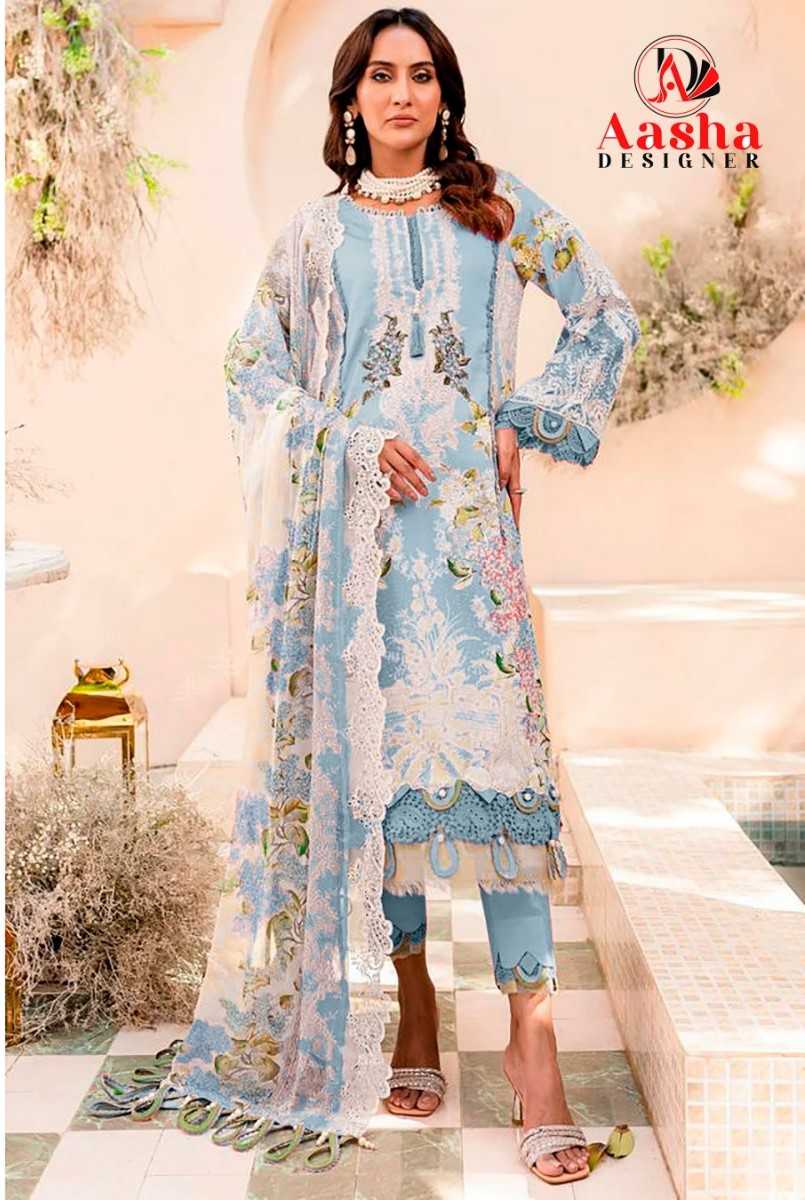 aasha designer needle wonder vol 7 1068 modern pakistani top pant with dupatta 