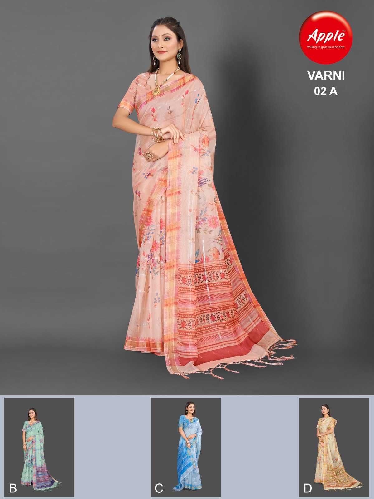 apple presents varni vol 2 new trendy sparkle cotton sarees exports 