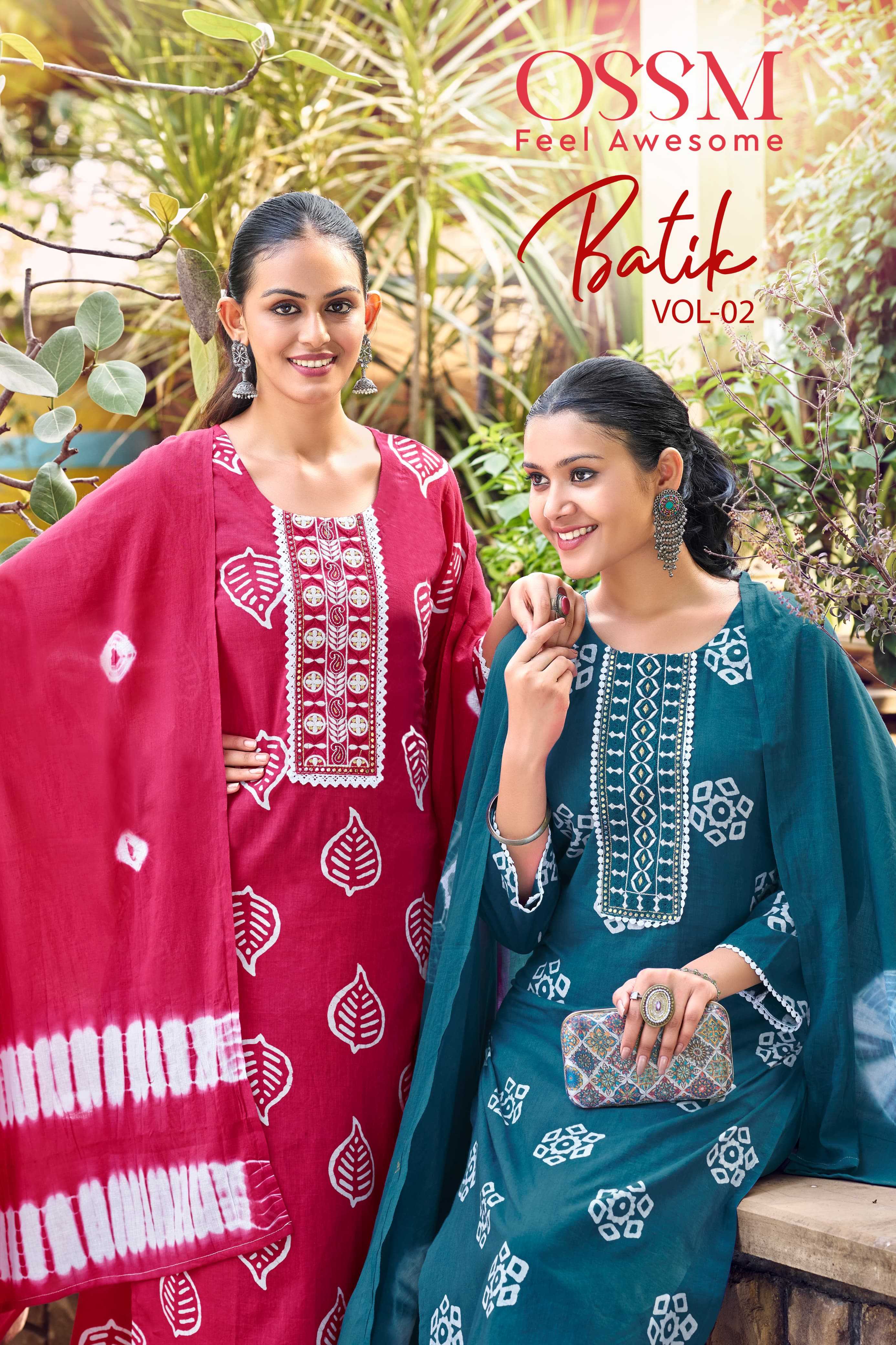 batik vol 2 by ossm readymade new trendy style summer collection plush size salwar suit