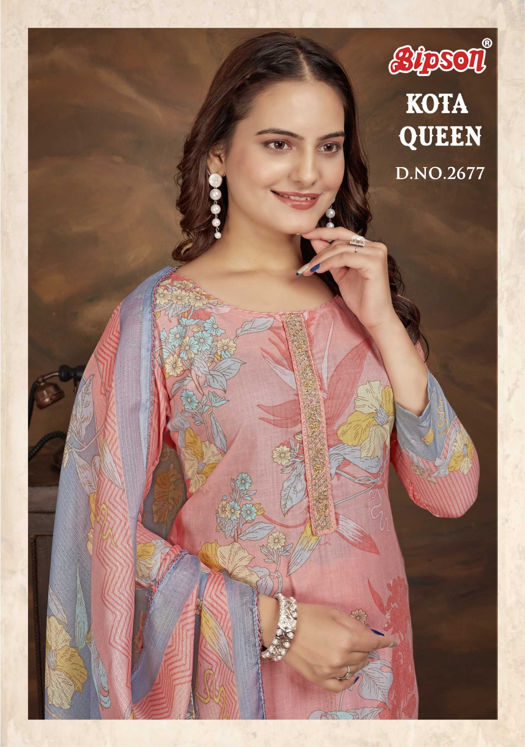 bipson print kota queen 2677 cotton daily wear fancy salwar kameez