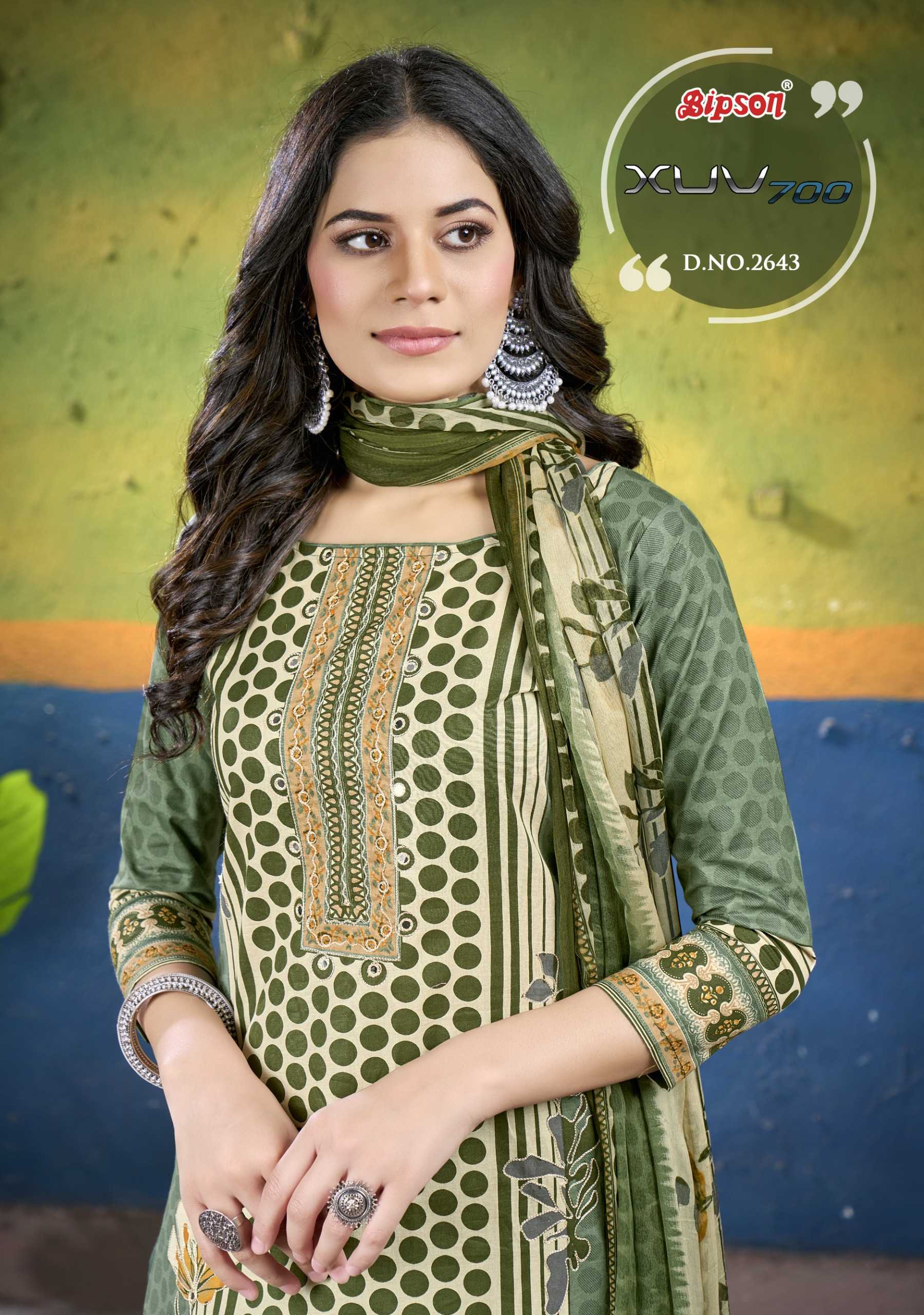 bipson prints 2643 new design cambric cotton khatli work dress material 