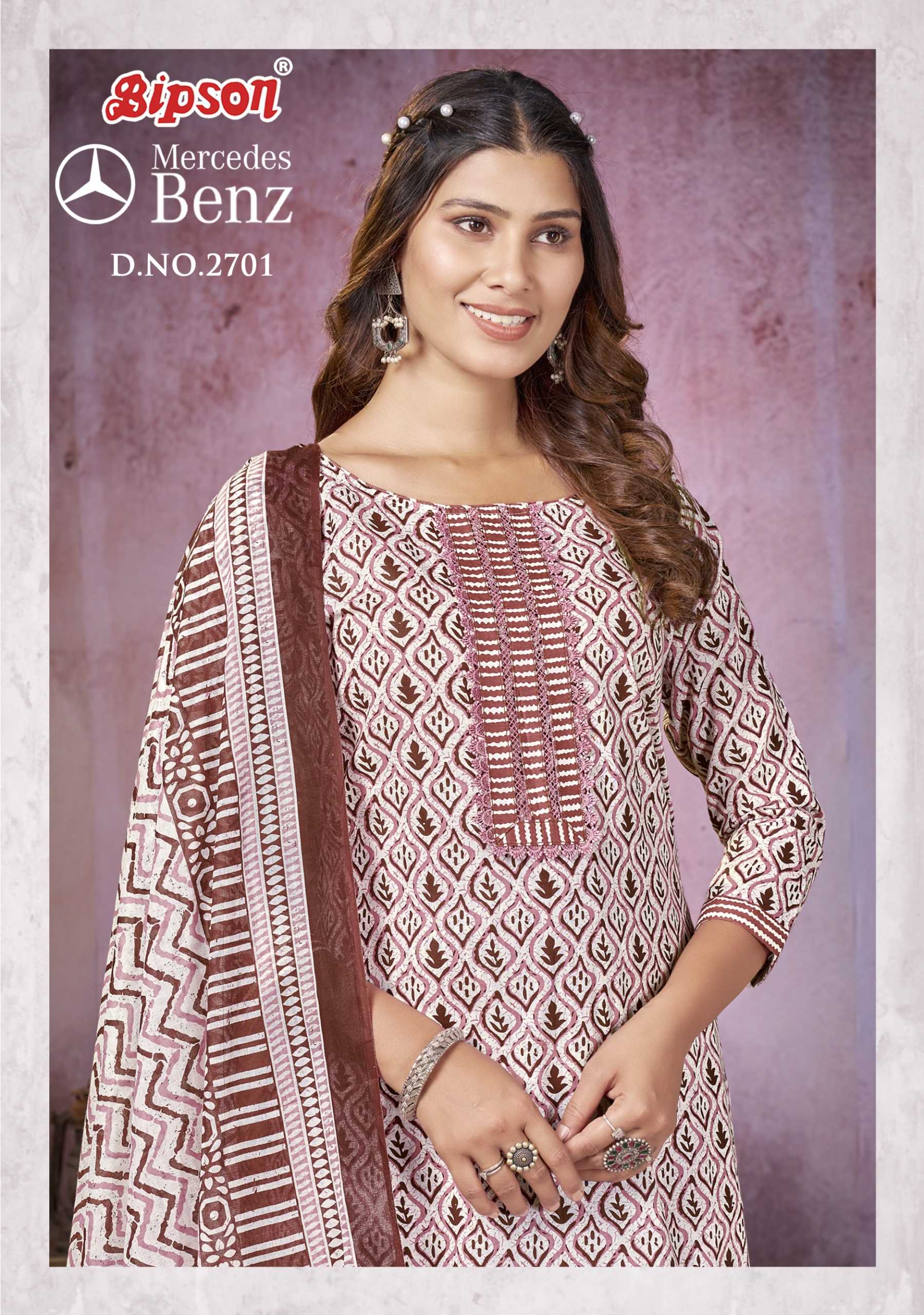 bipson prints mercedes benz 2701 cotton amazing print 3pcs salwar kameez