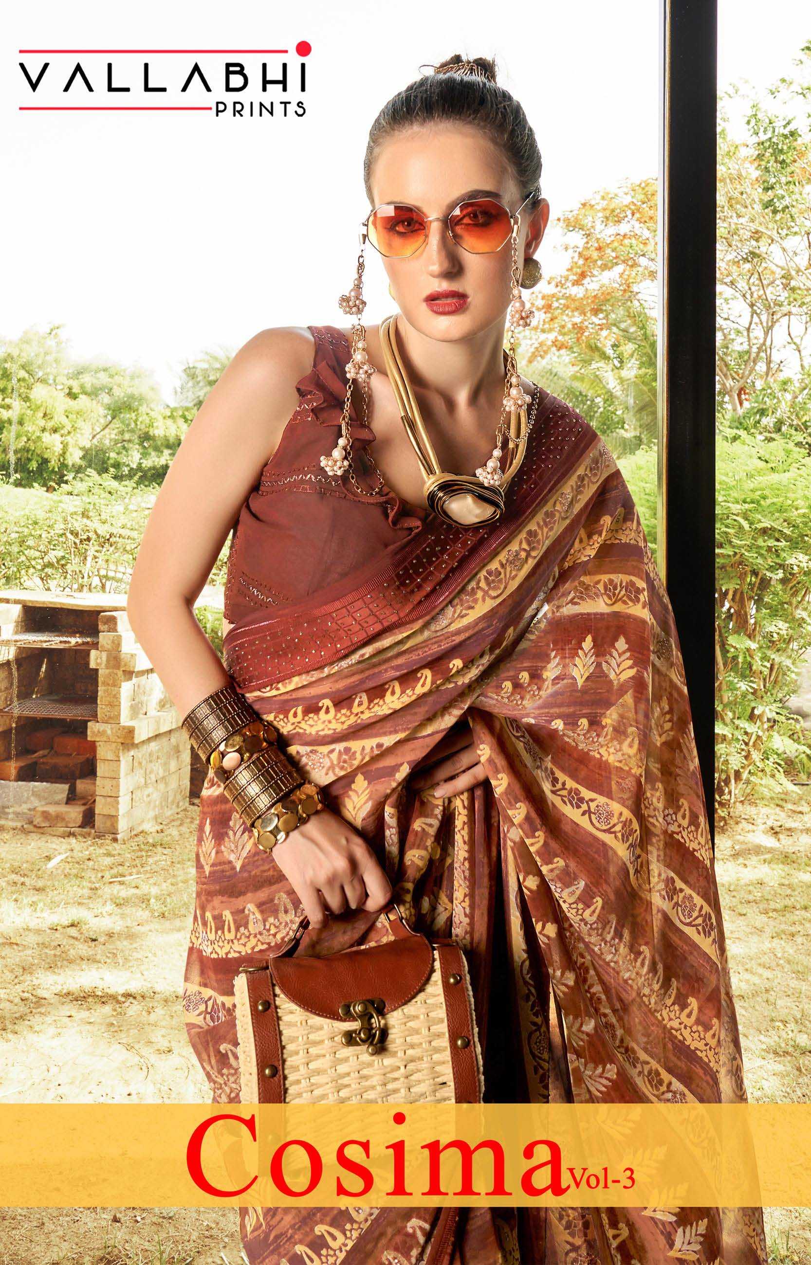 cosima vol 3 by vallabhi prints georgette fashionable design saree wholesaler 