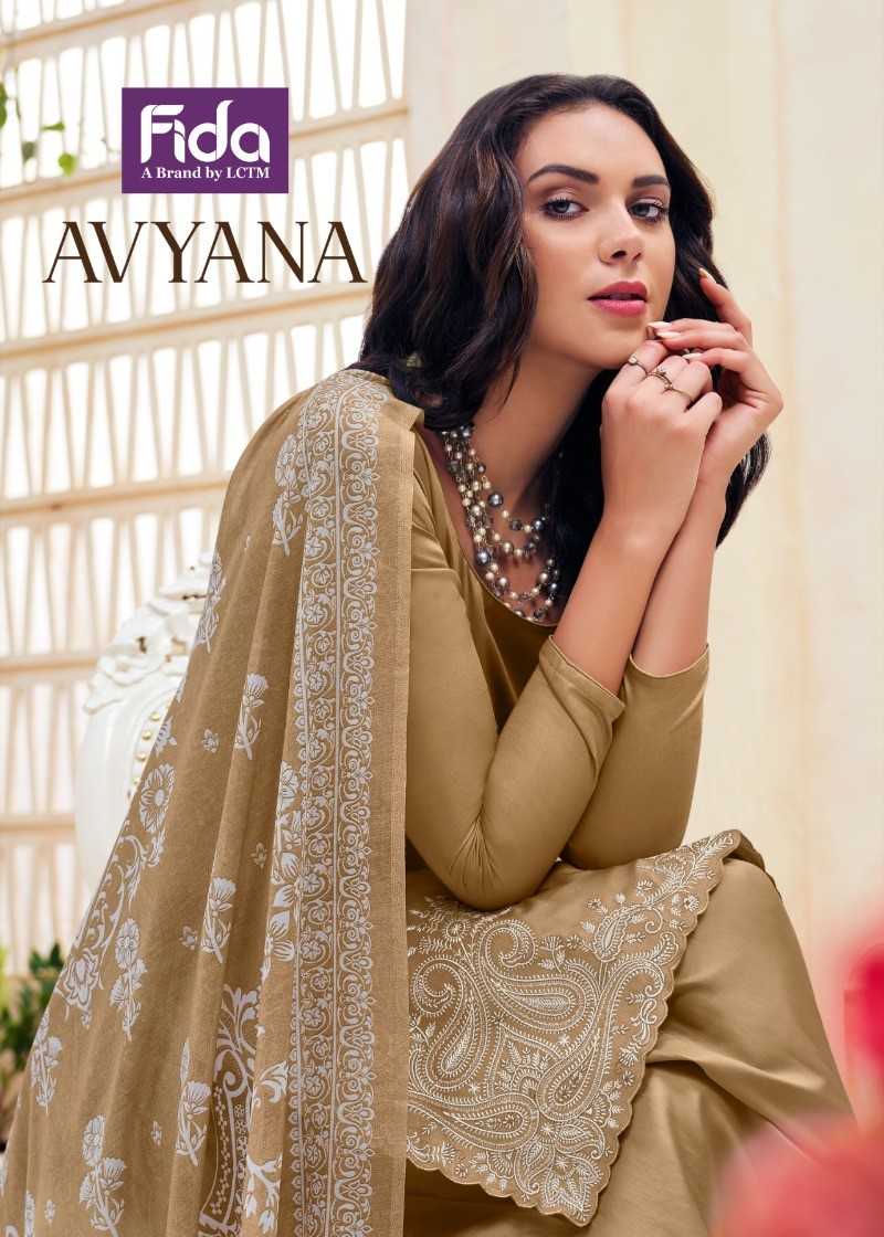 fida presents avyana amazing design satin cotton embroidery work salwar suit material 