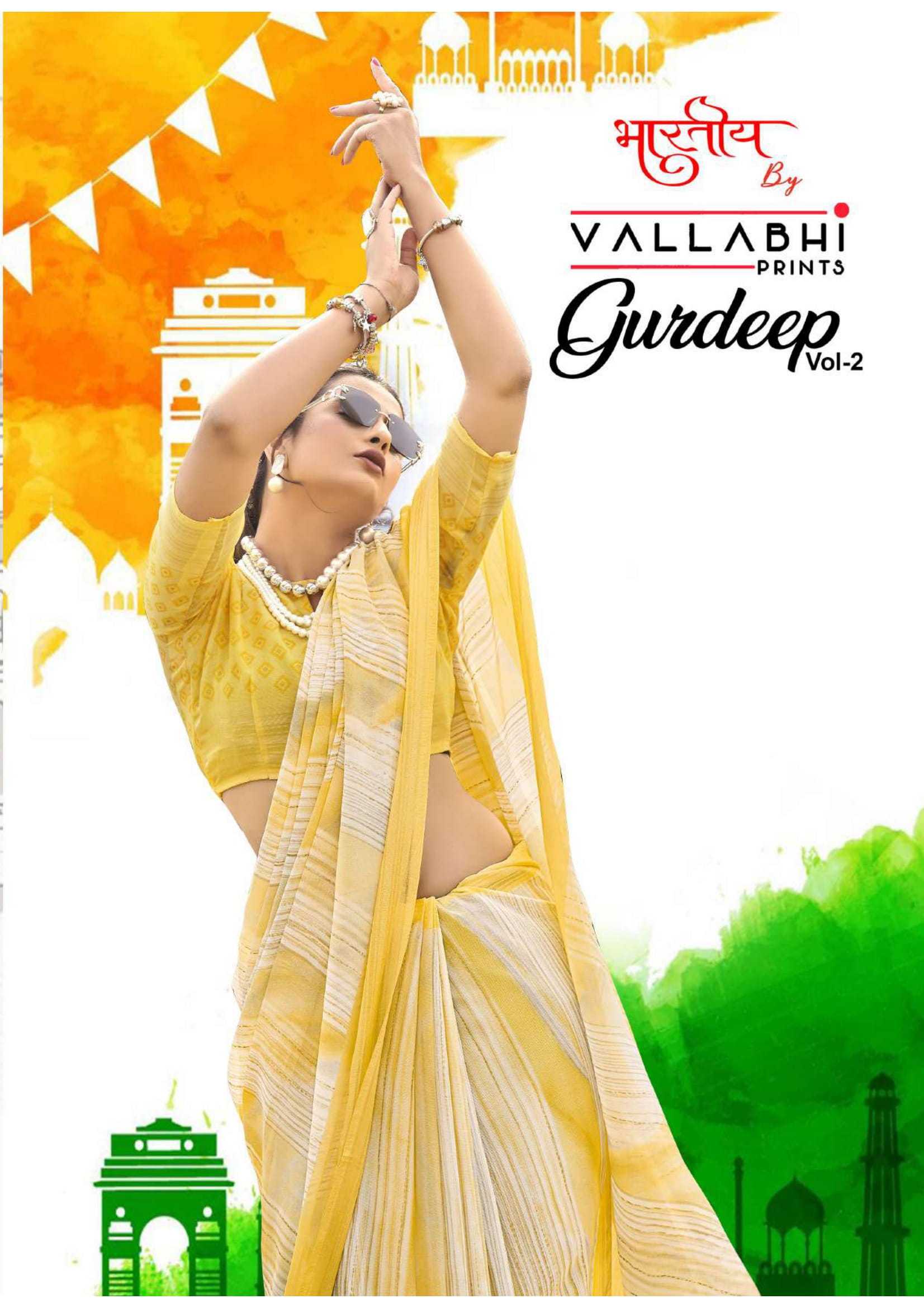 gurdeep vol 2 by vallabhi prints comfy wear fancy design georgette saree traders