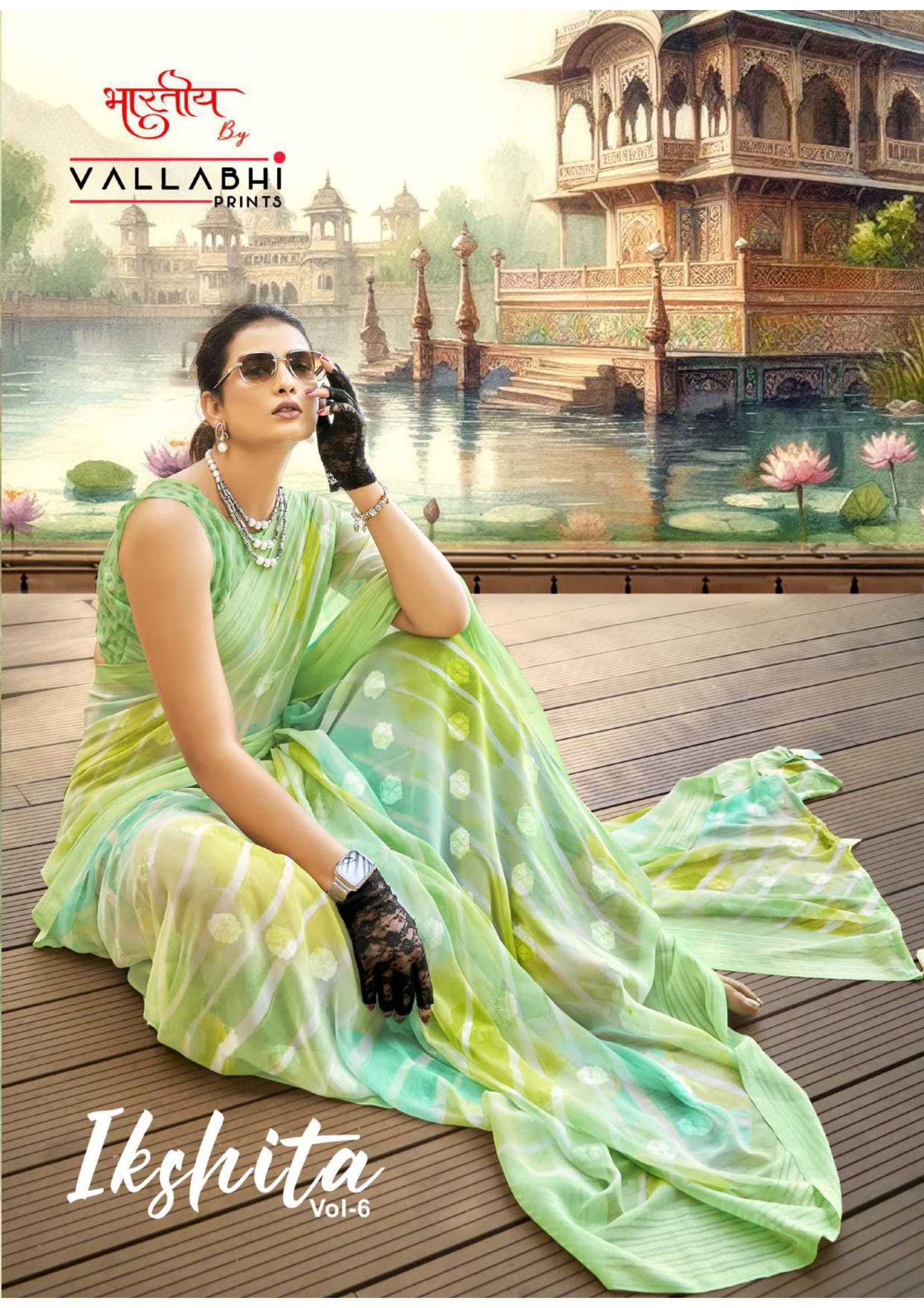 ikshita vol 6 by vallabhi prints fancy georgette daily wear saree wholesaler