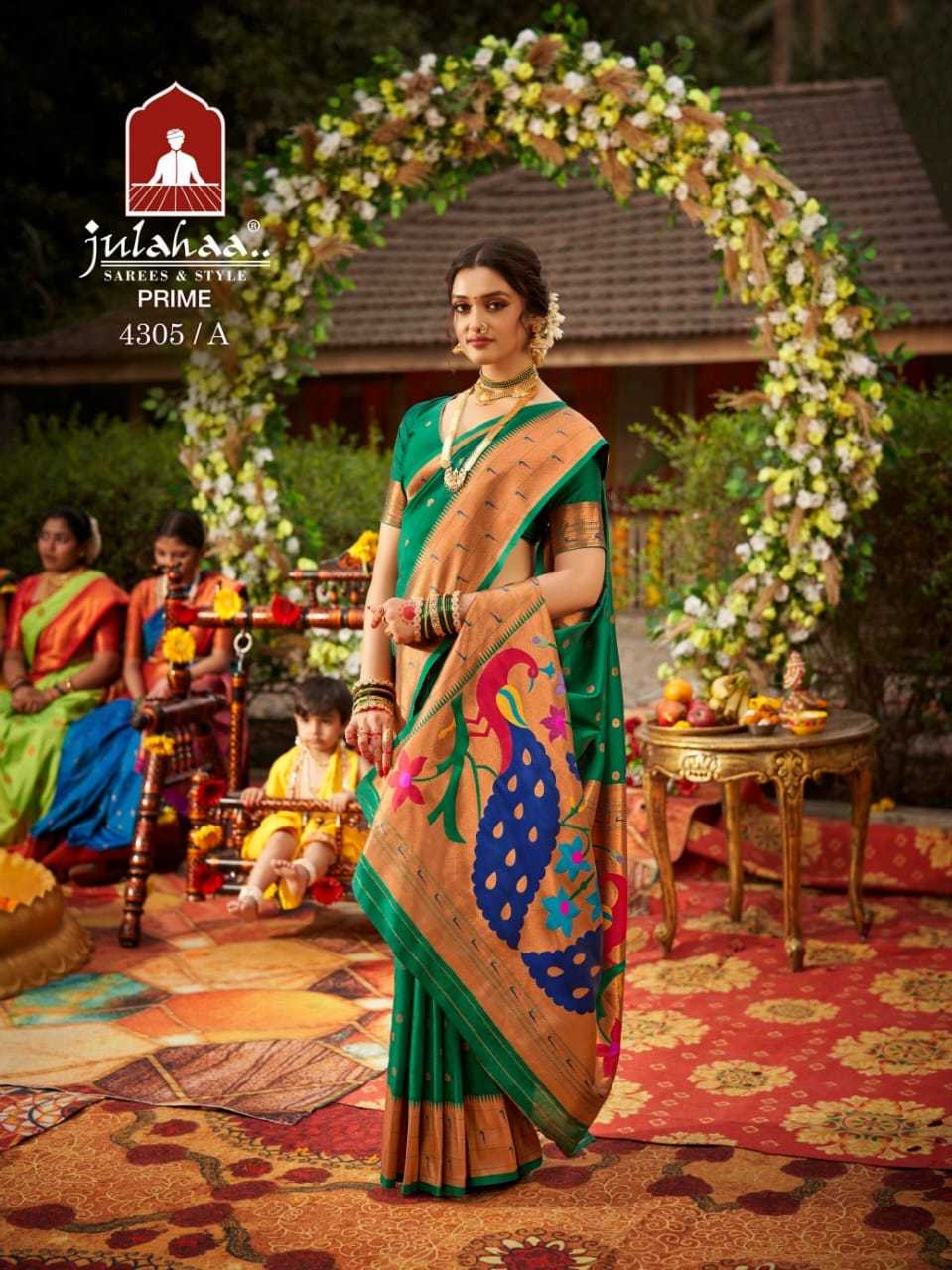 julahaa prime 4313 to 4315 & 4305 latest design party wear silk  saree with blouse 