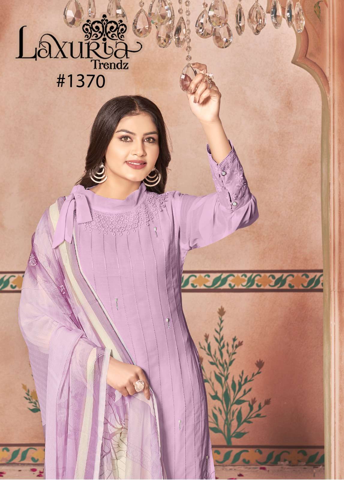 laxuria trendz 1370 readymade festive wear pakistani kurti pant dupatta