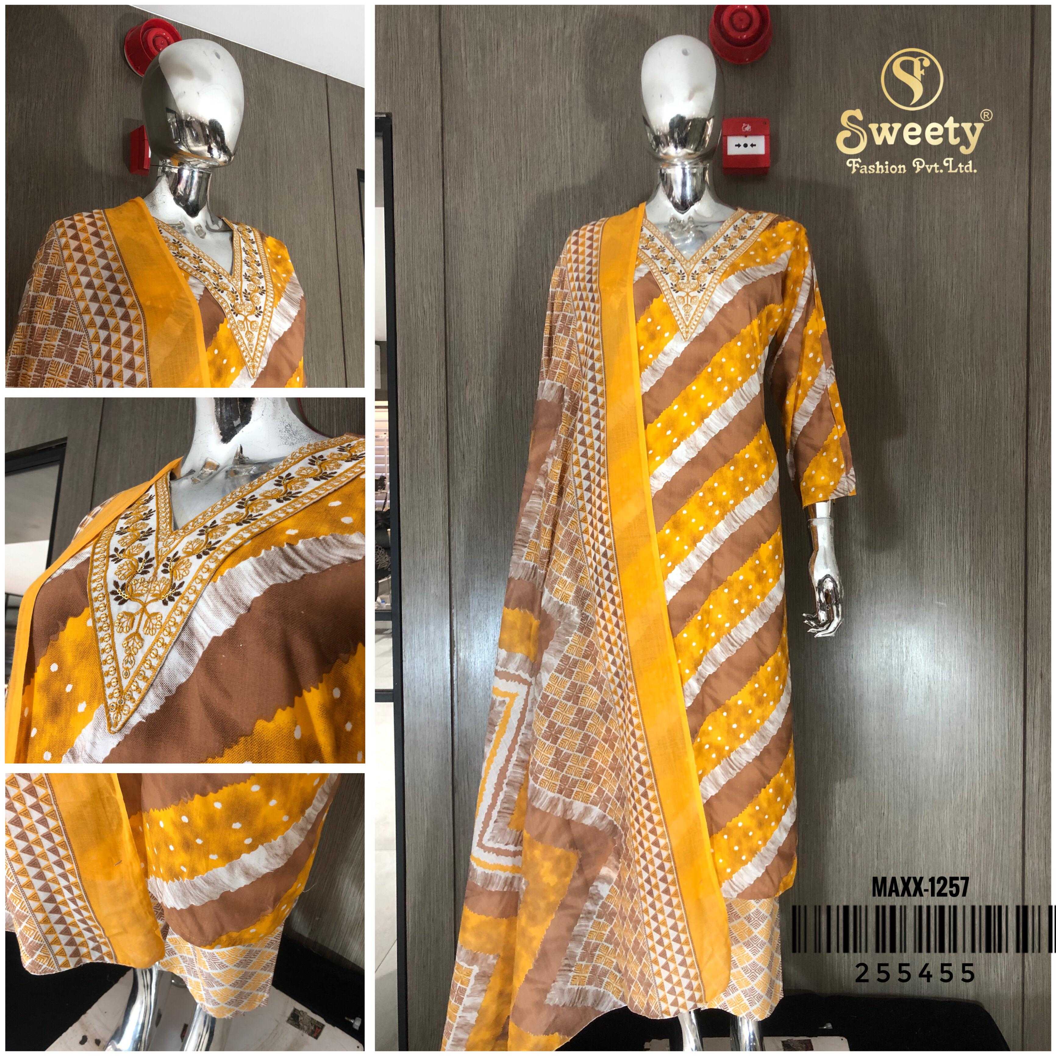 maxx by sweety fashion fancy cotton print full stitch salwar suit 