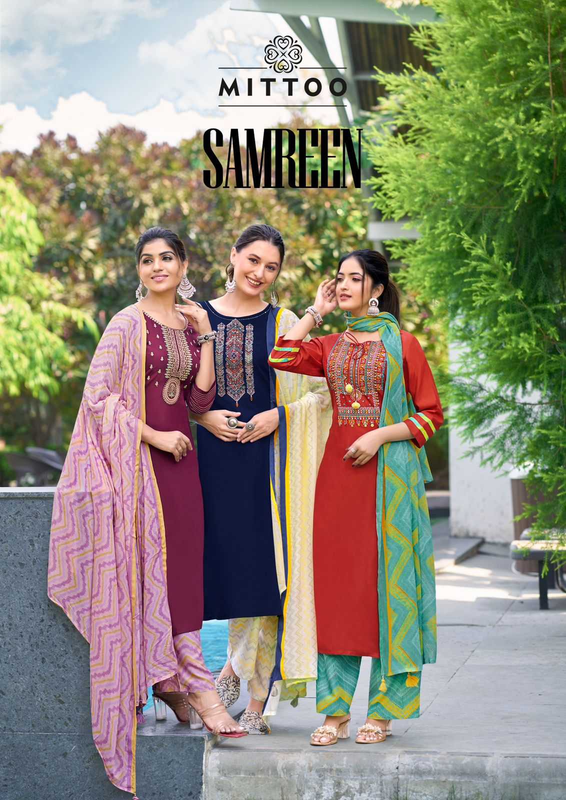 mittoo samreen readymade heavy rayon thread & handwork casual wear big size salwar suit