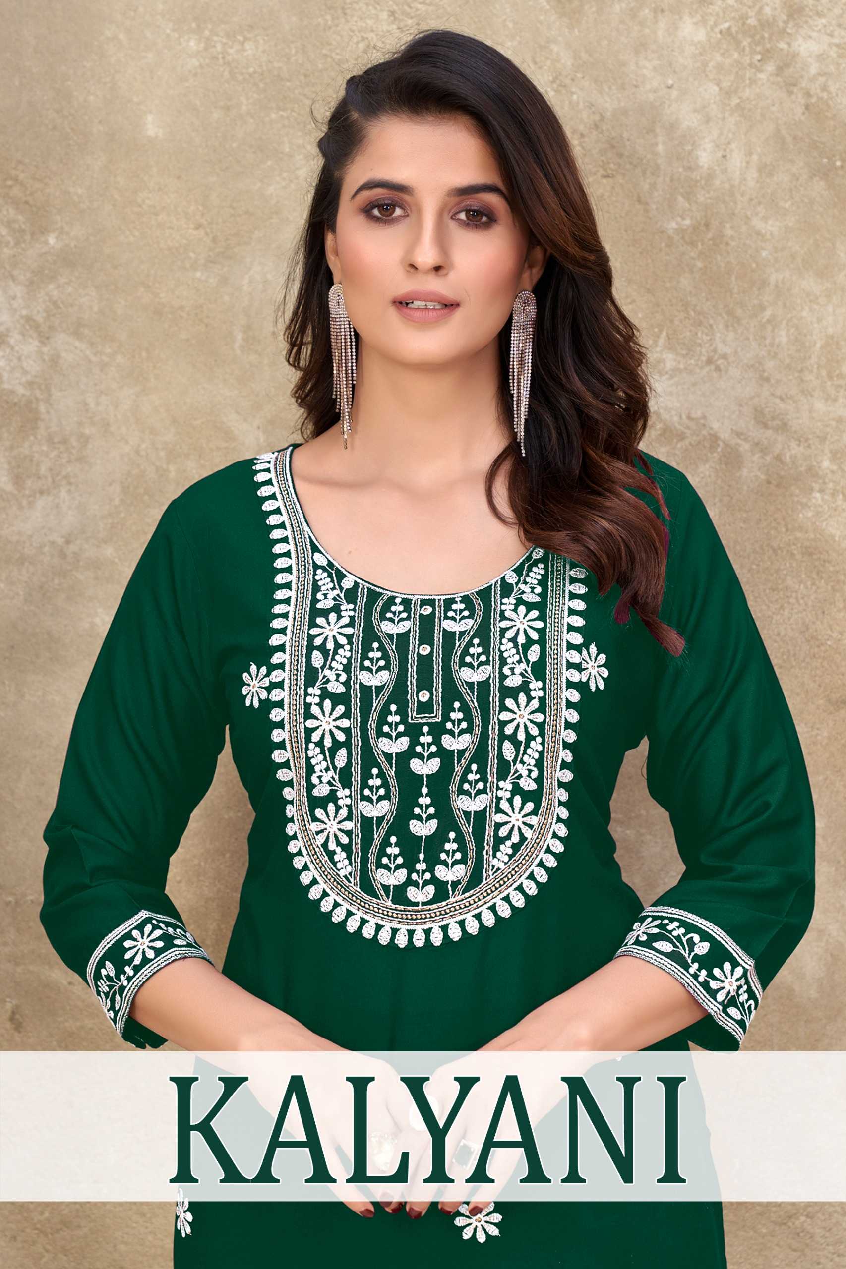 pr kalyani launch rayon white cotton embroidery full stitch big size straight kurti 