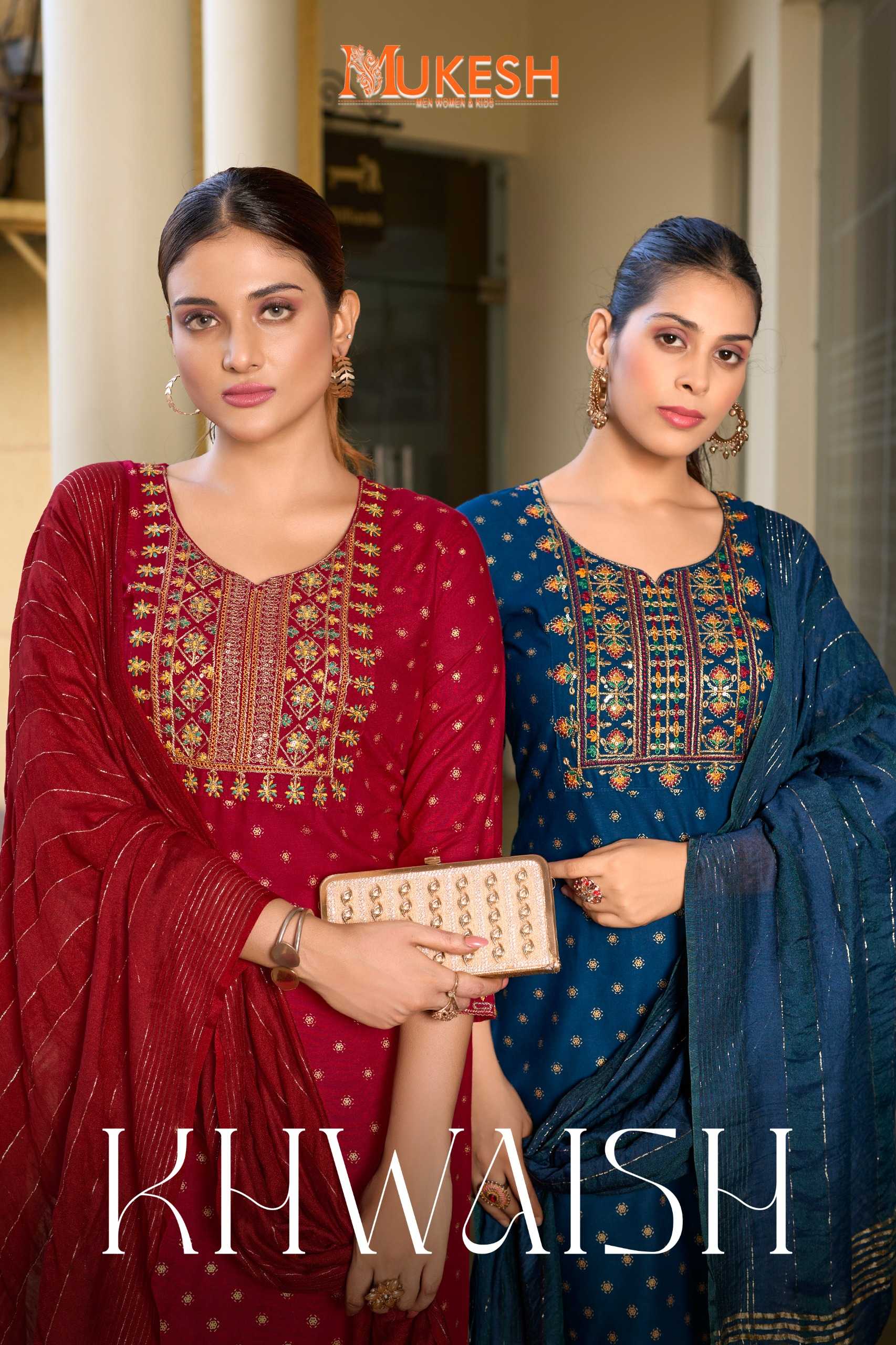 pr khwaish launching rayon stylish print embroidery work full stitch big size salwar suit 