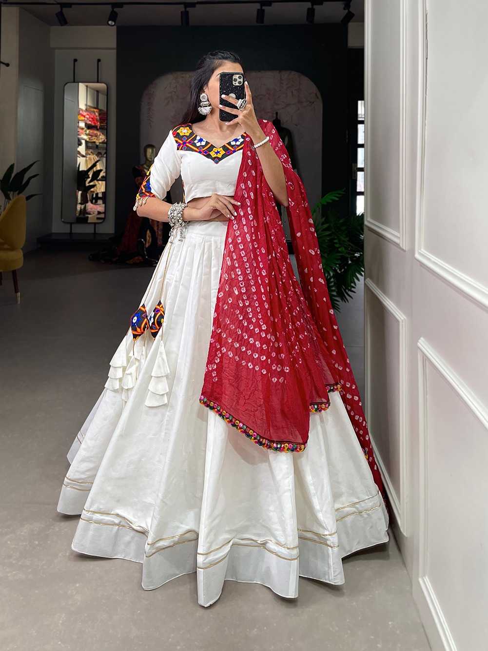 pr lnb1604 plain gotta patti new launch special navratri fully stitch lehenga choli