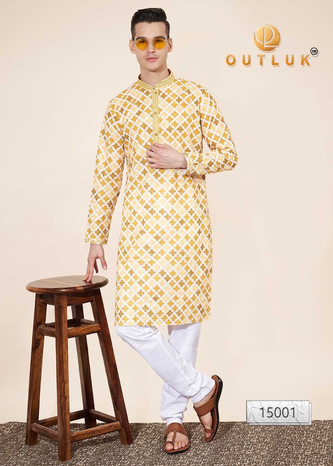 pr outlook wedding collection vol 15 cotton print lakhnowi sequence work stylish full stitch kurta 