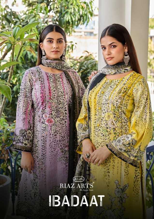 riaz arts launch ibadaat fancy lawn pakistani neck embroidery work salwar kameez