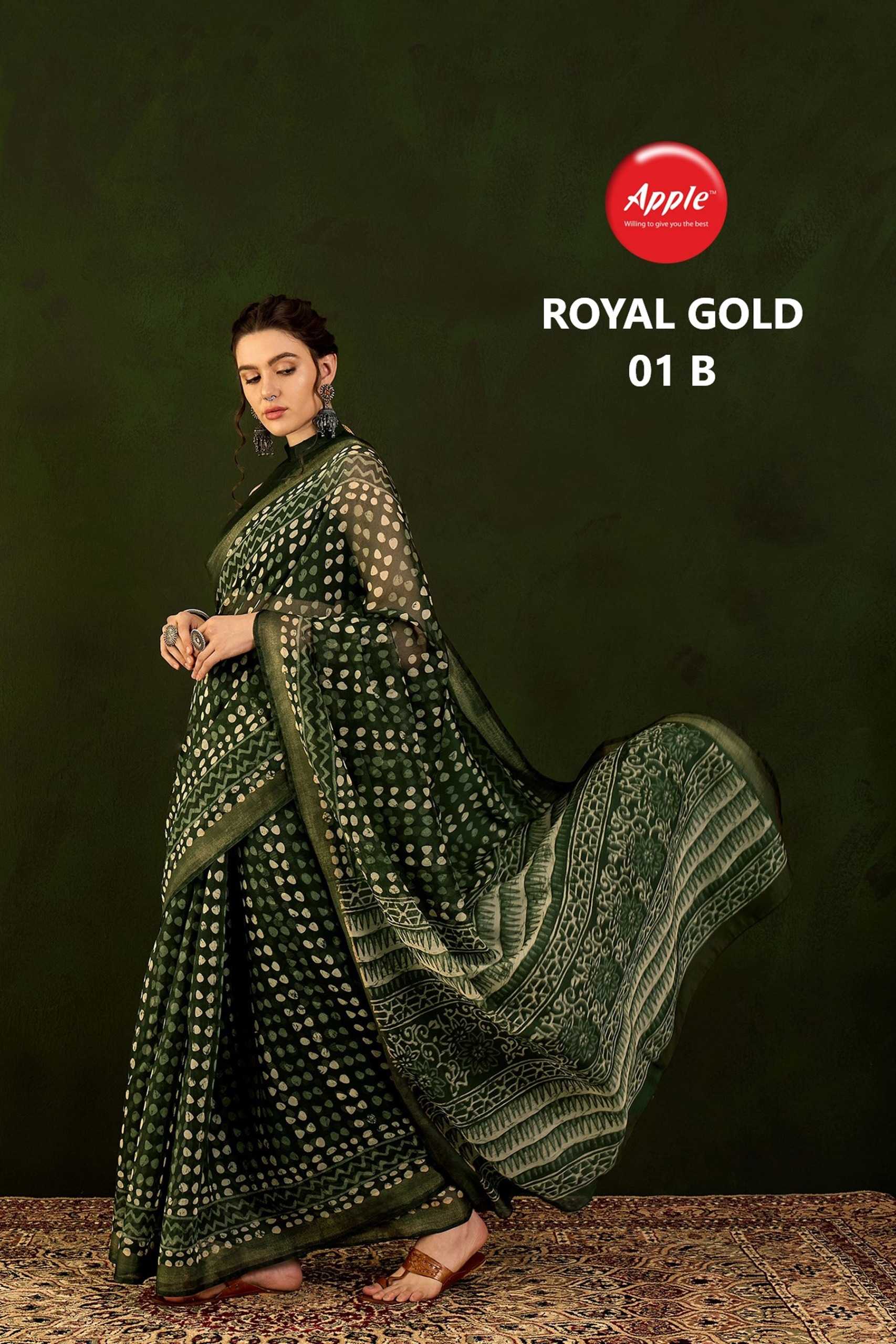 royal gold vol 1 by apple fancy cotton comfortable gold patta designer saree with blouse 